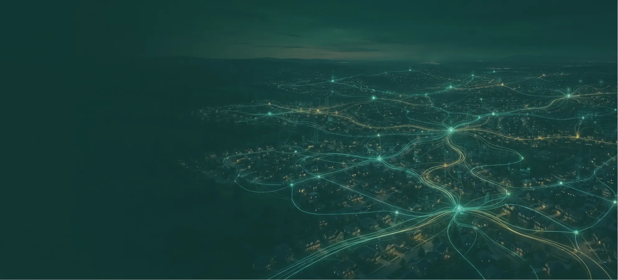 Image showing a network of energy between homes