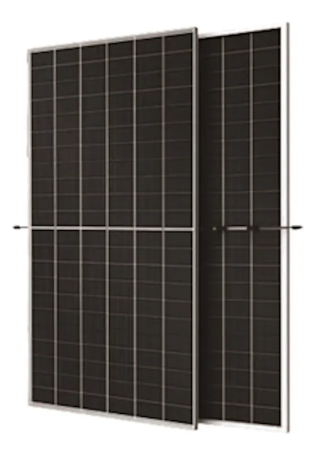 two black solar panels against a white background