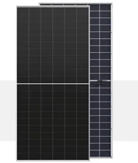 a black solar panel's front and back sides against a white background