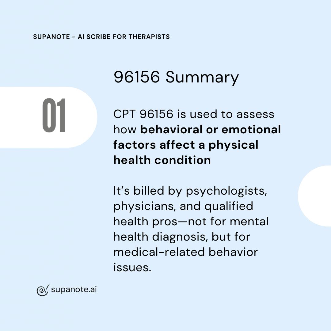 What is CPT Code 96156?