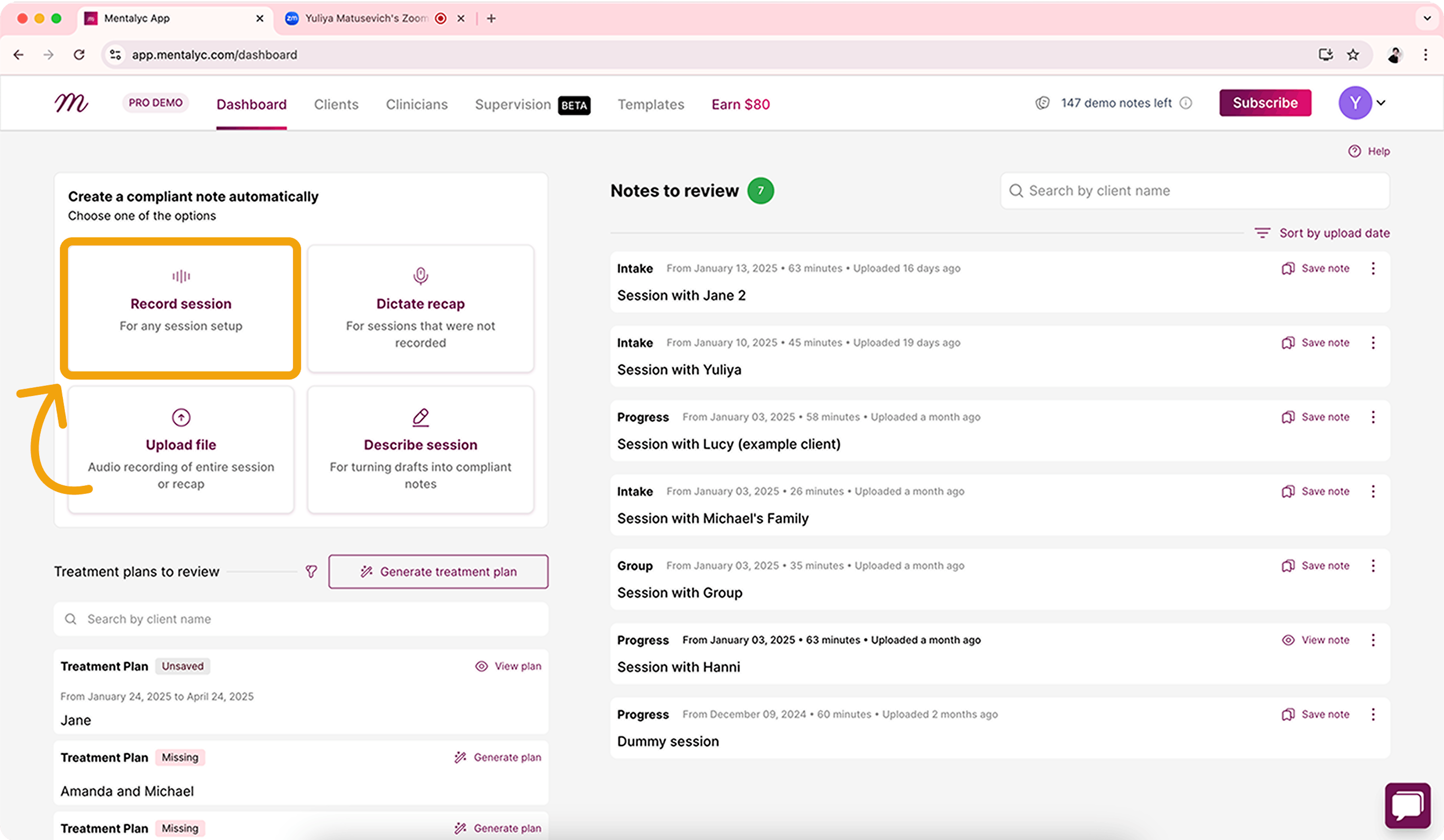 Mentalyc Dashboard