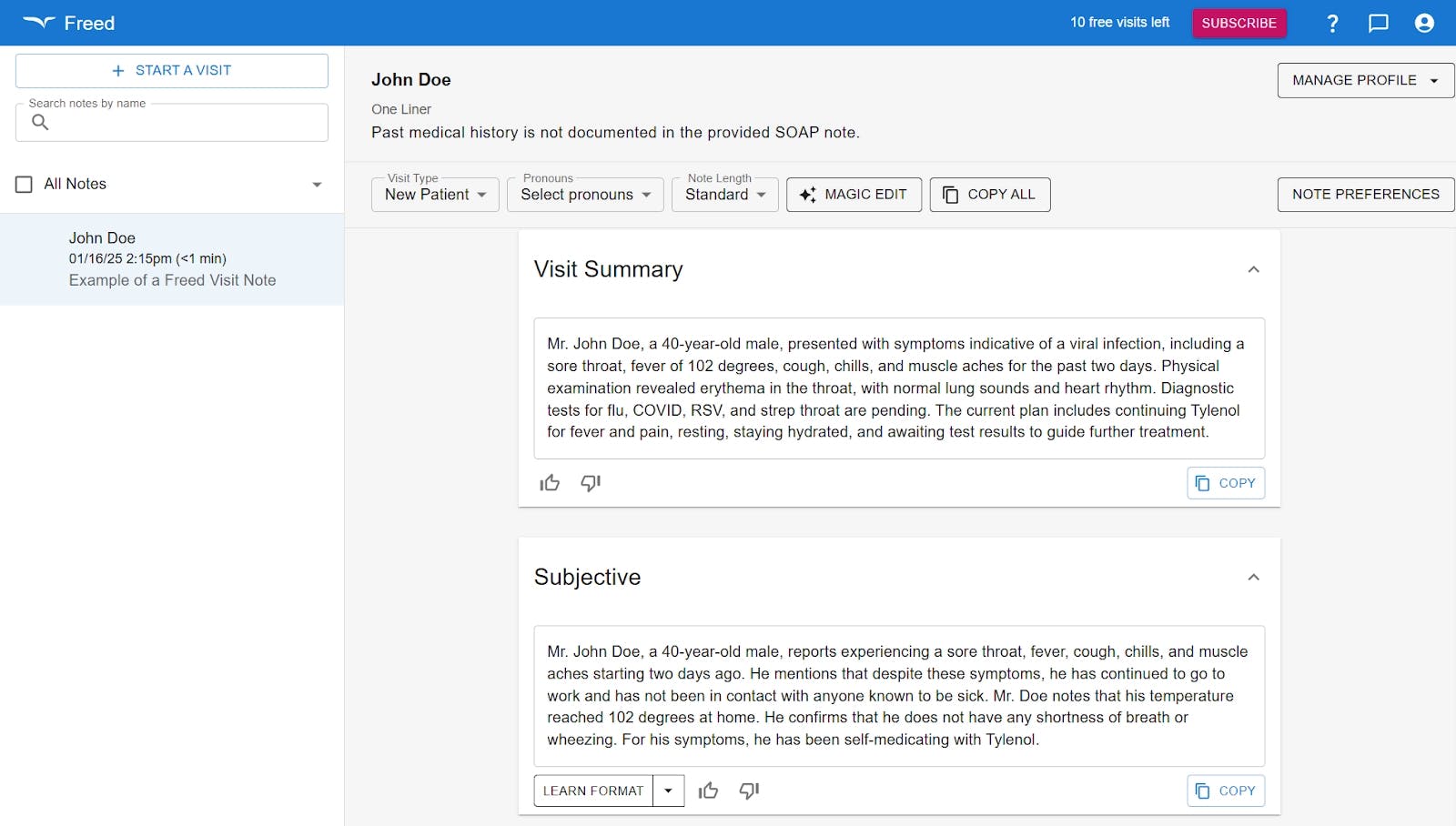 Freed.ai Dashboard