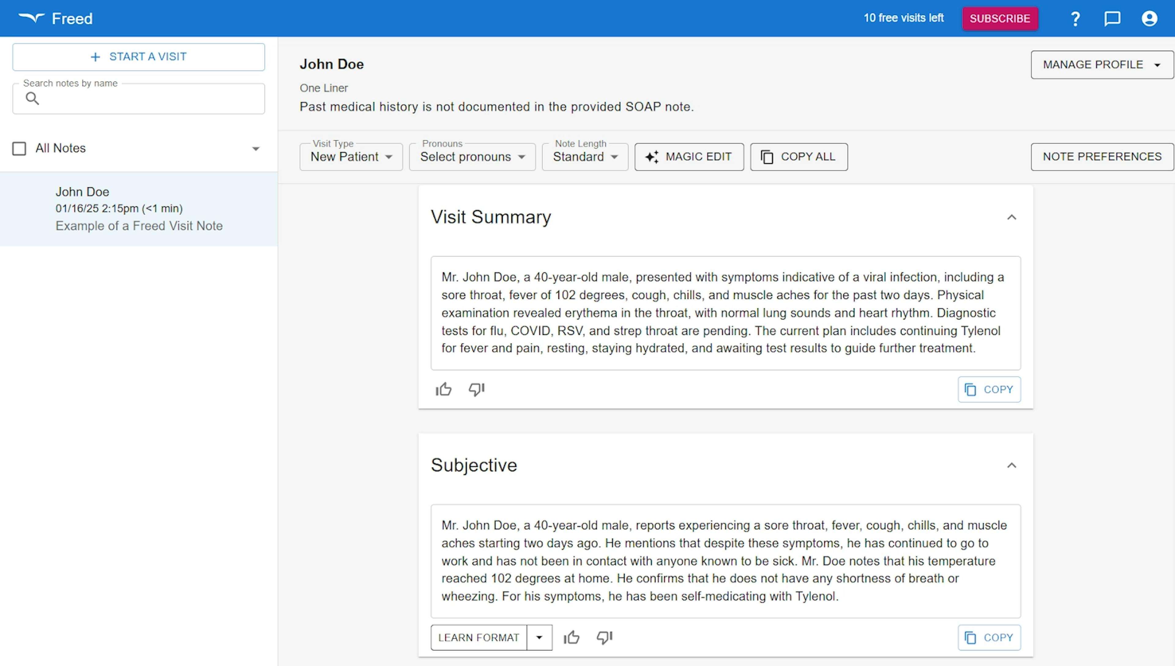 Freed.ai Dashboard
