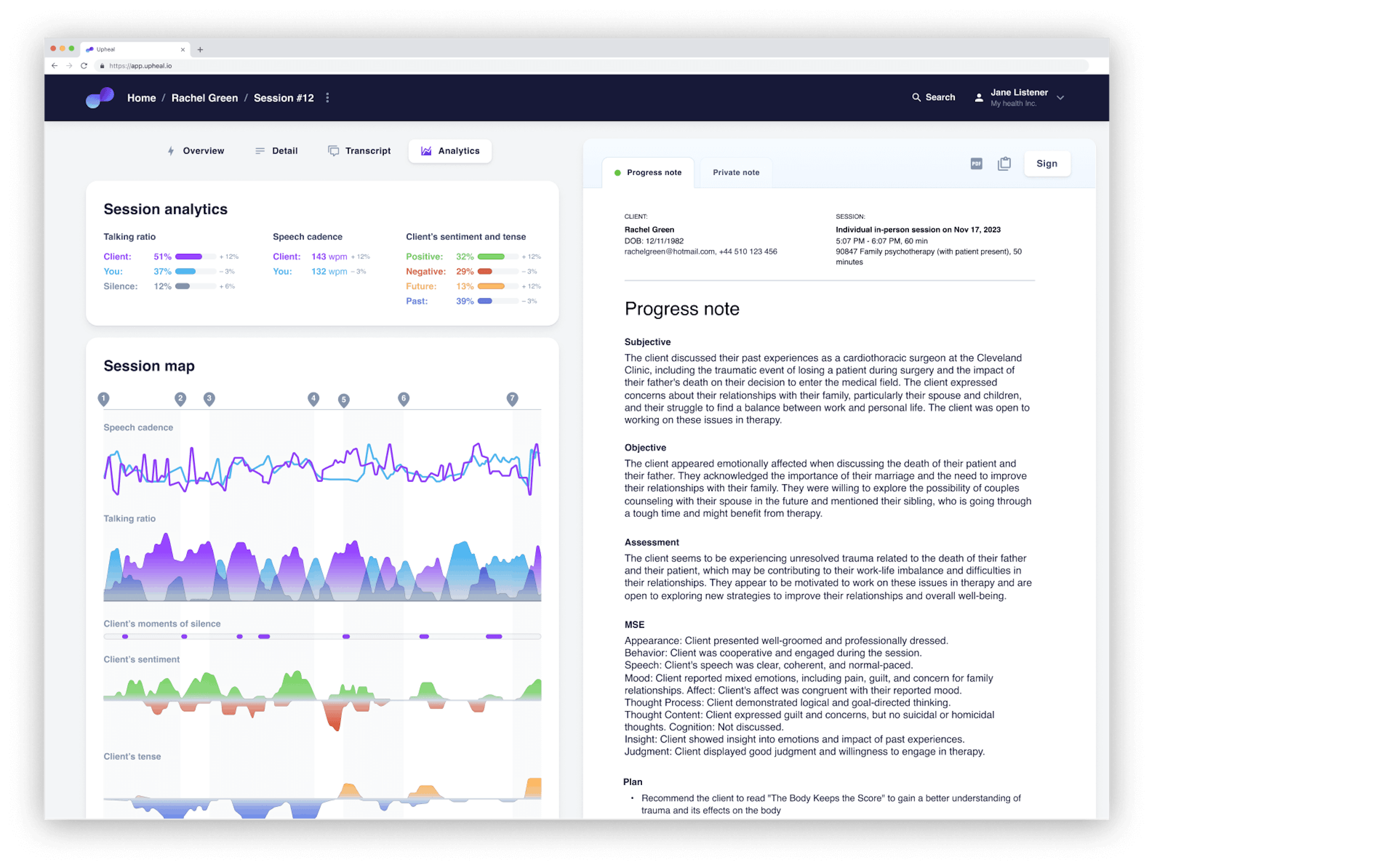 Upheal Dashboard