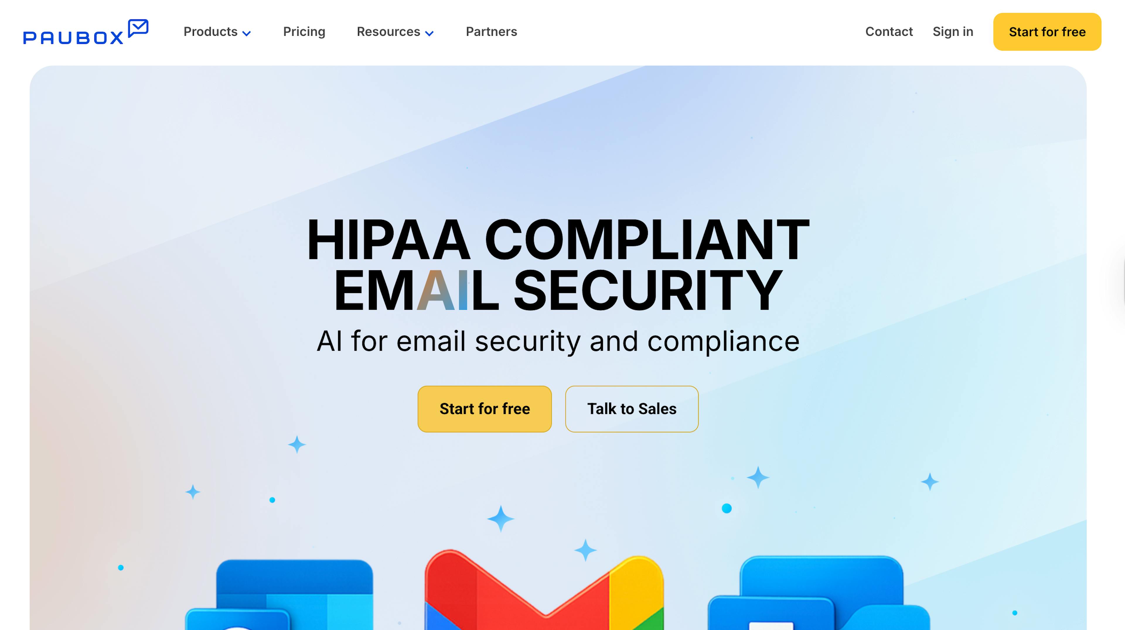 Paubox landing page