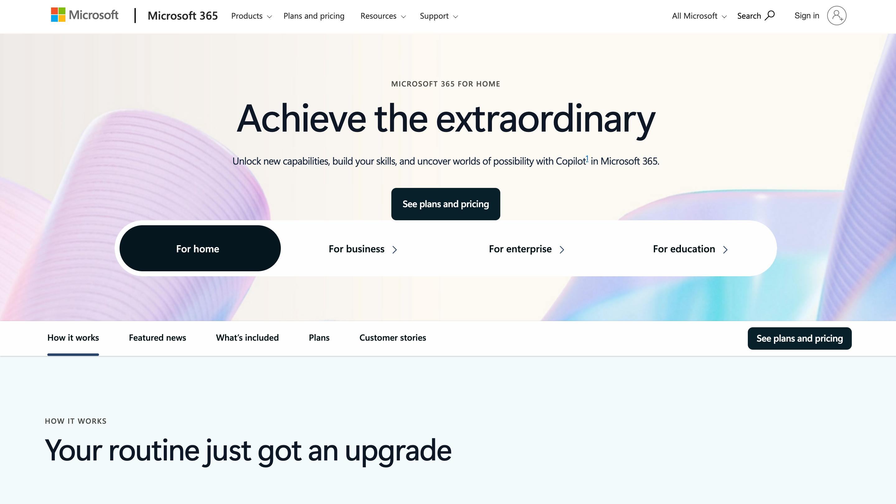 Microsoft Landing page