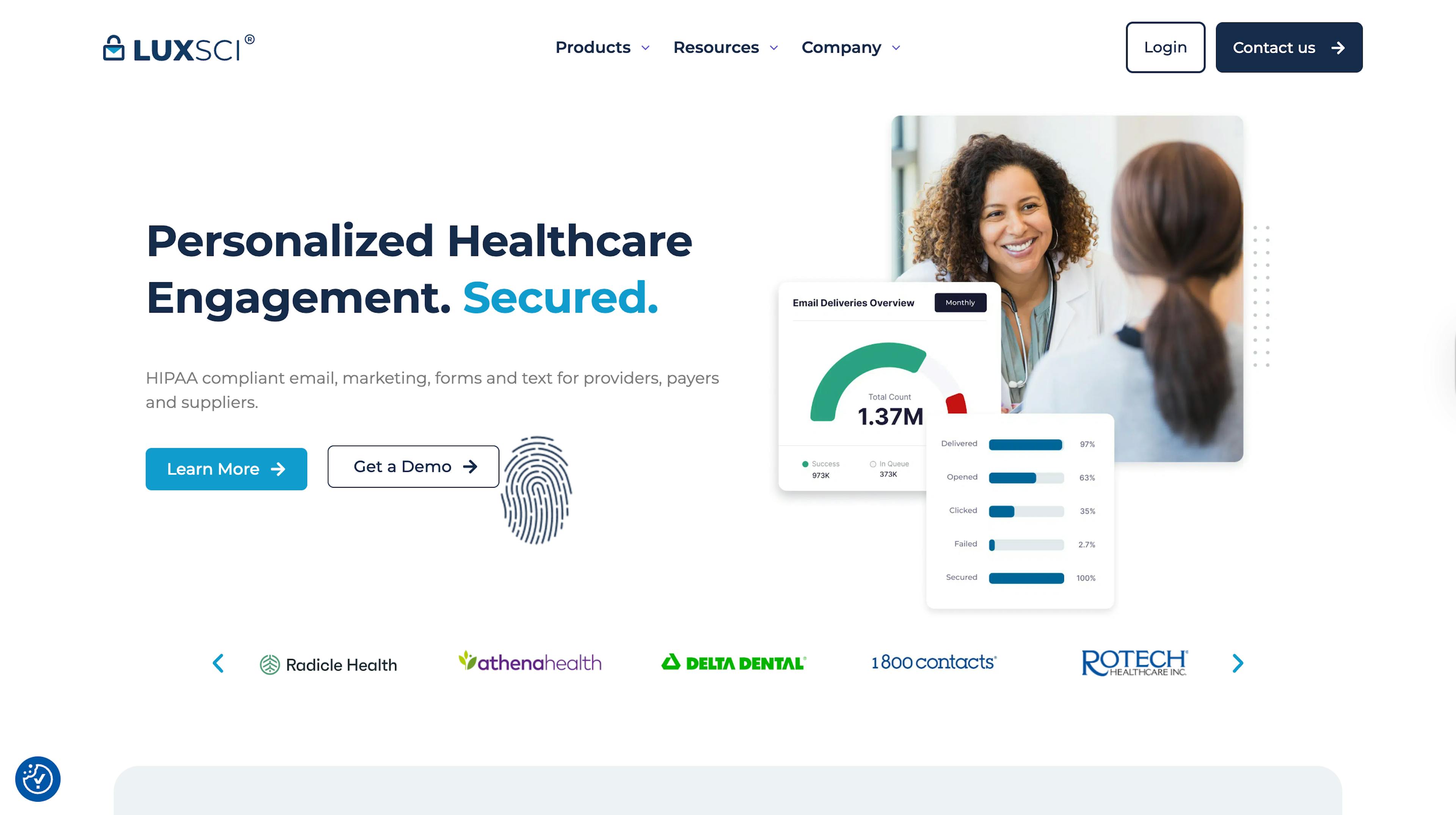 Luxsci landing page