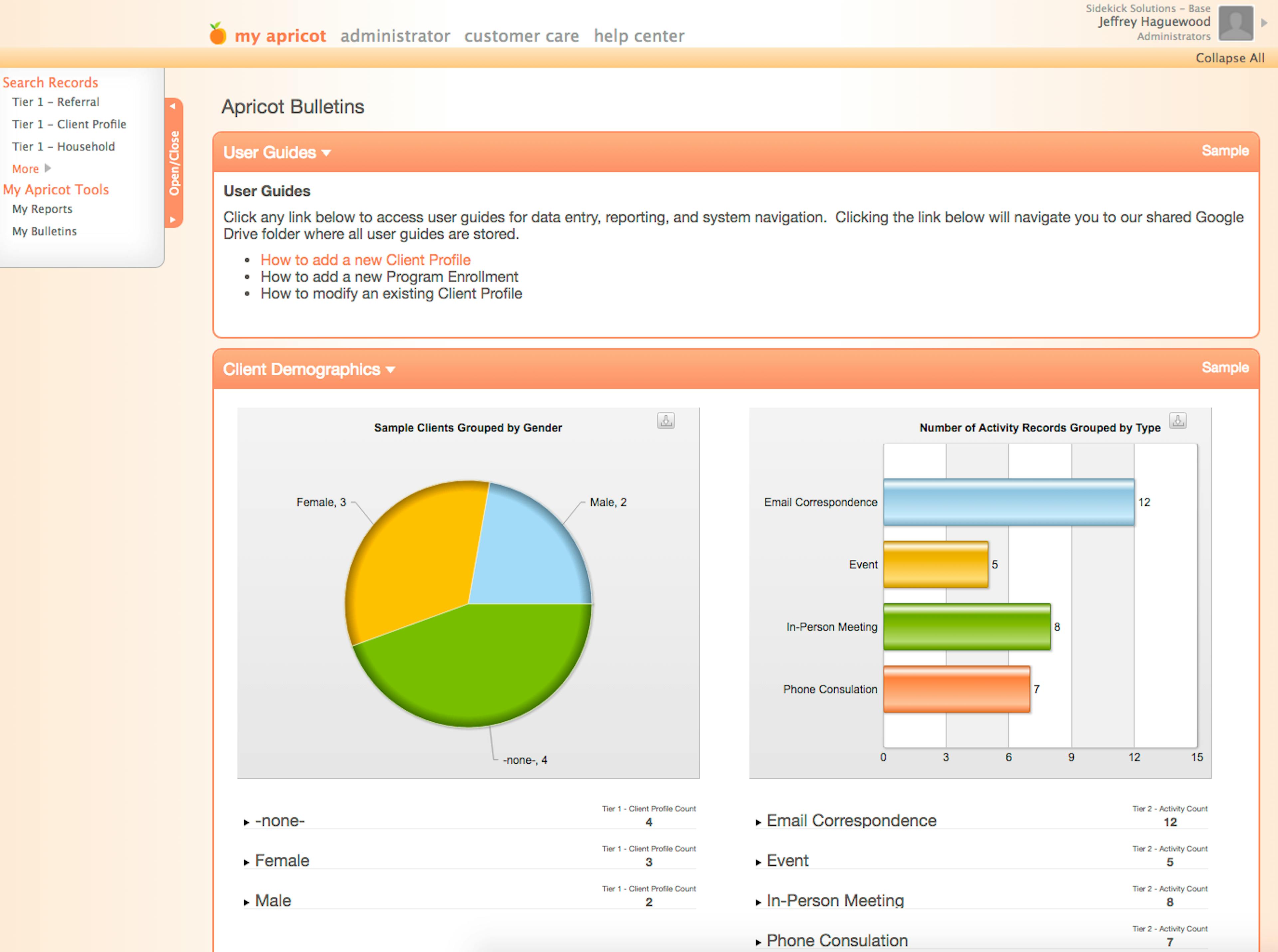 Apricot Dashboard