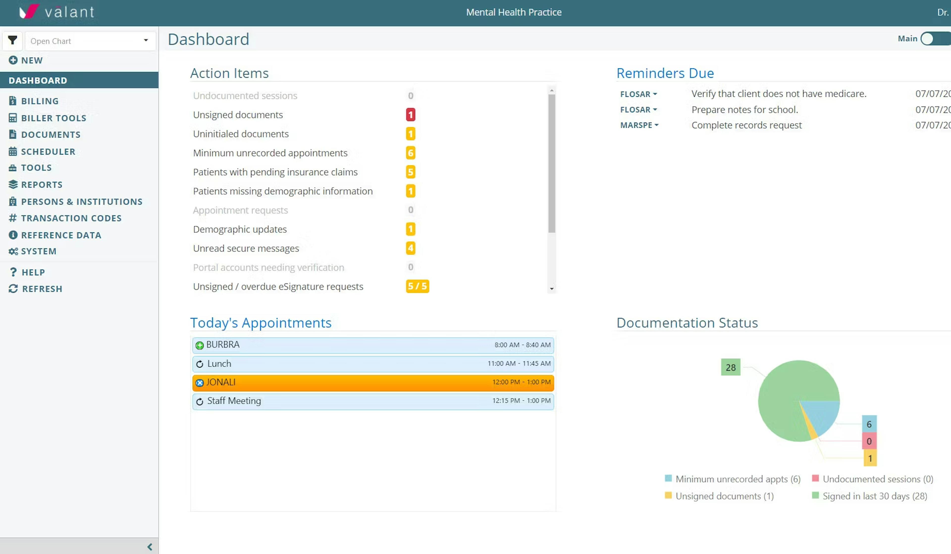 Valant Dashboard