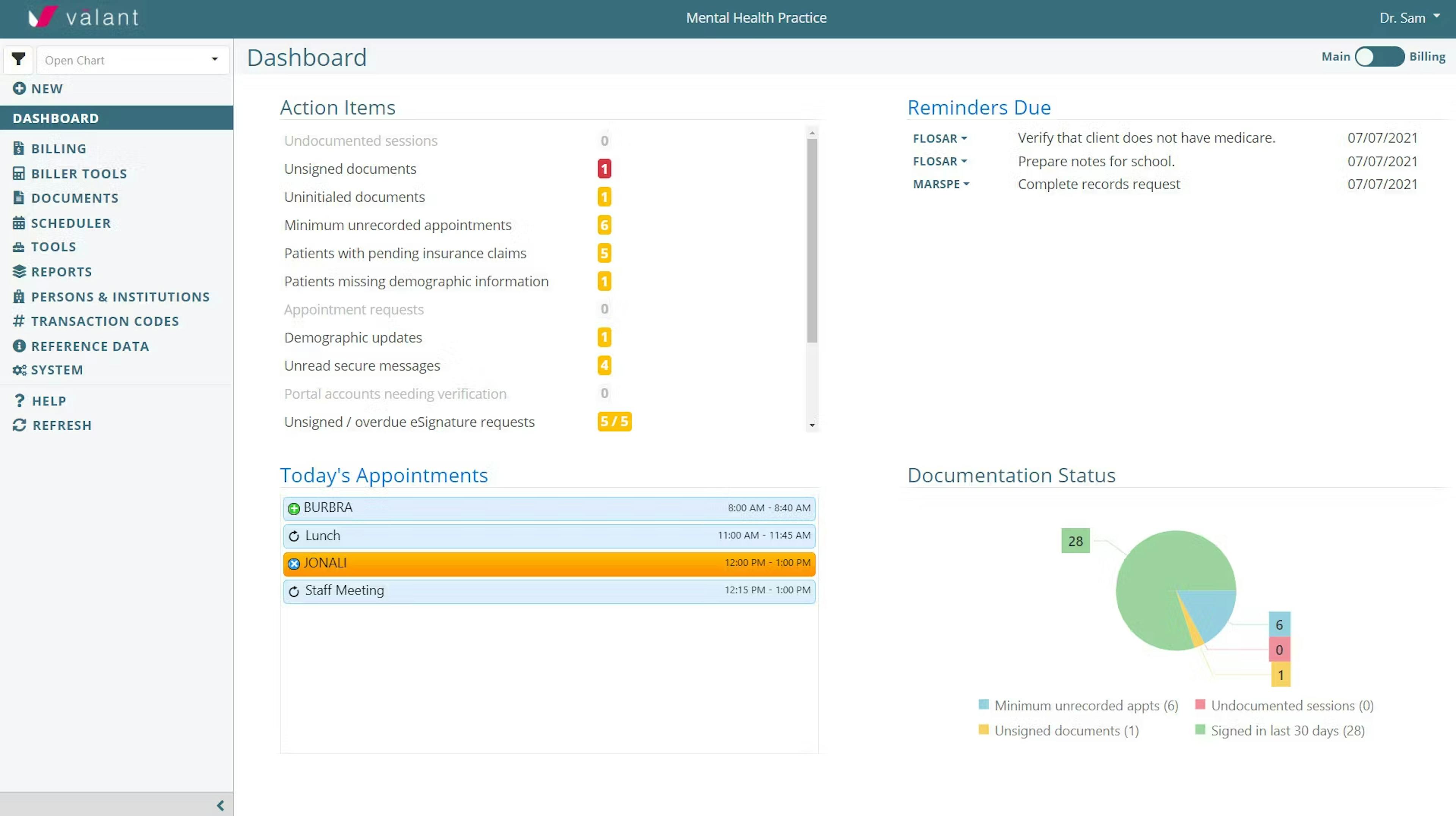 Valant Dashboard