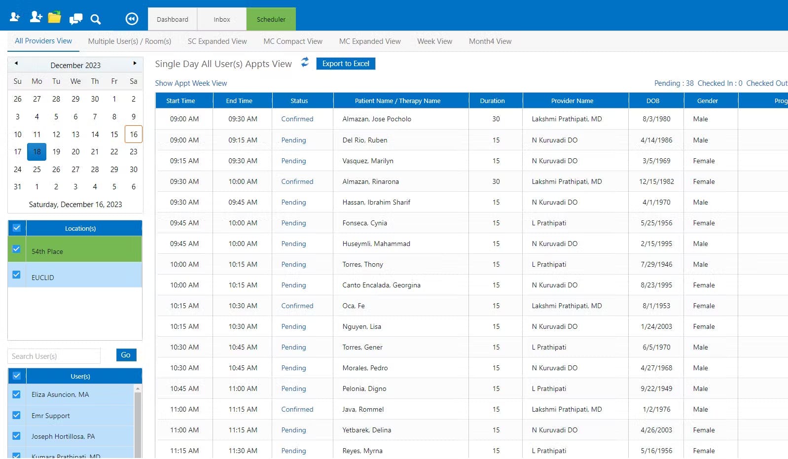 EHR your way Dashboard