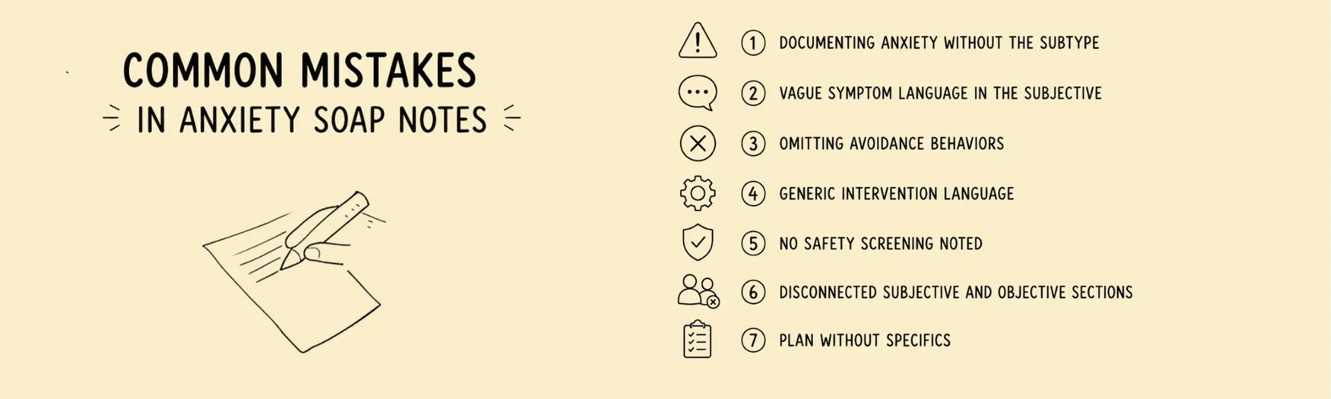 common mistakes in anxiety soap notes
