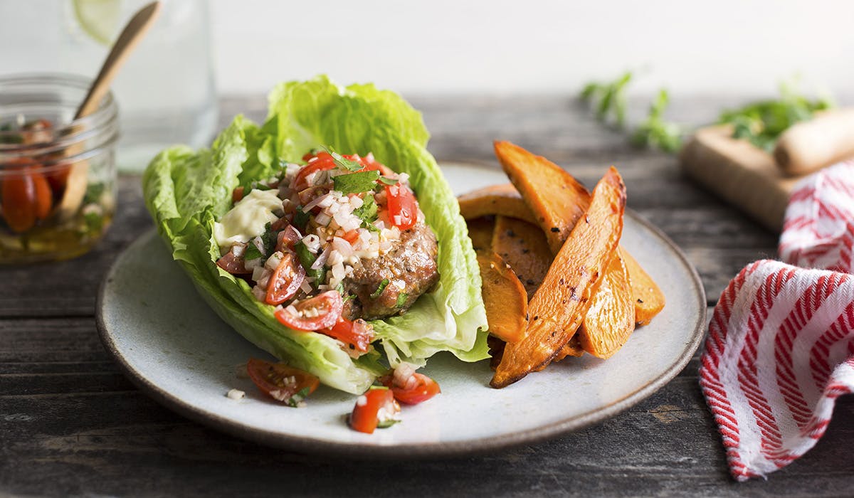 Lettuce wrap burger