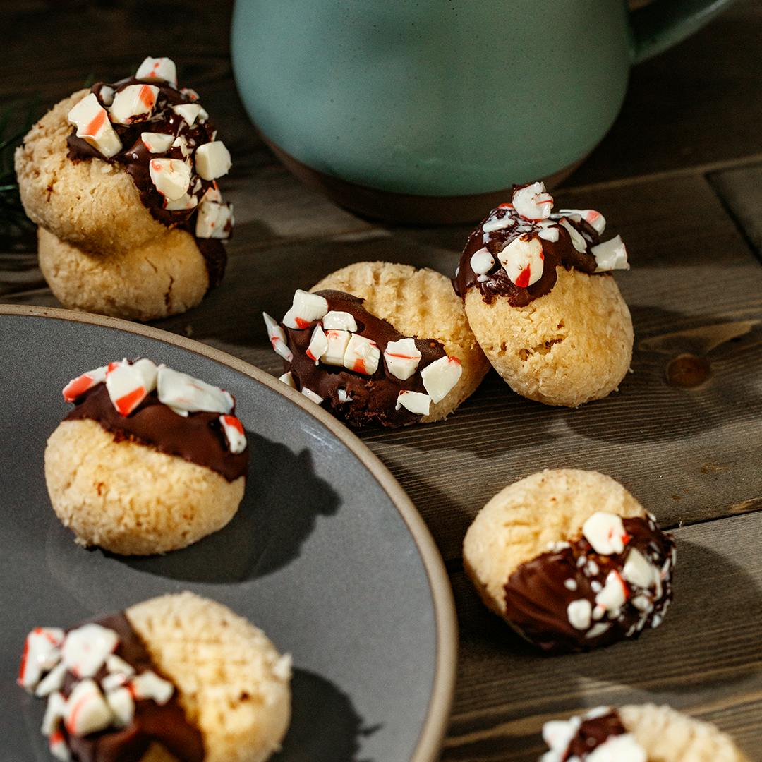 Peppermint cookies on a plate