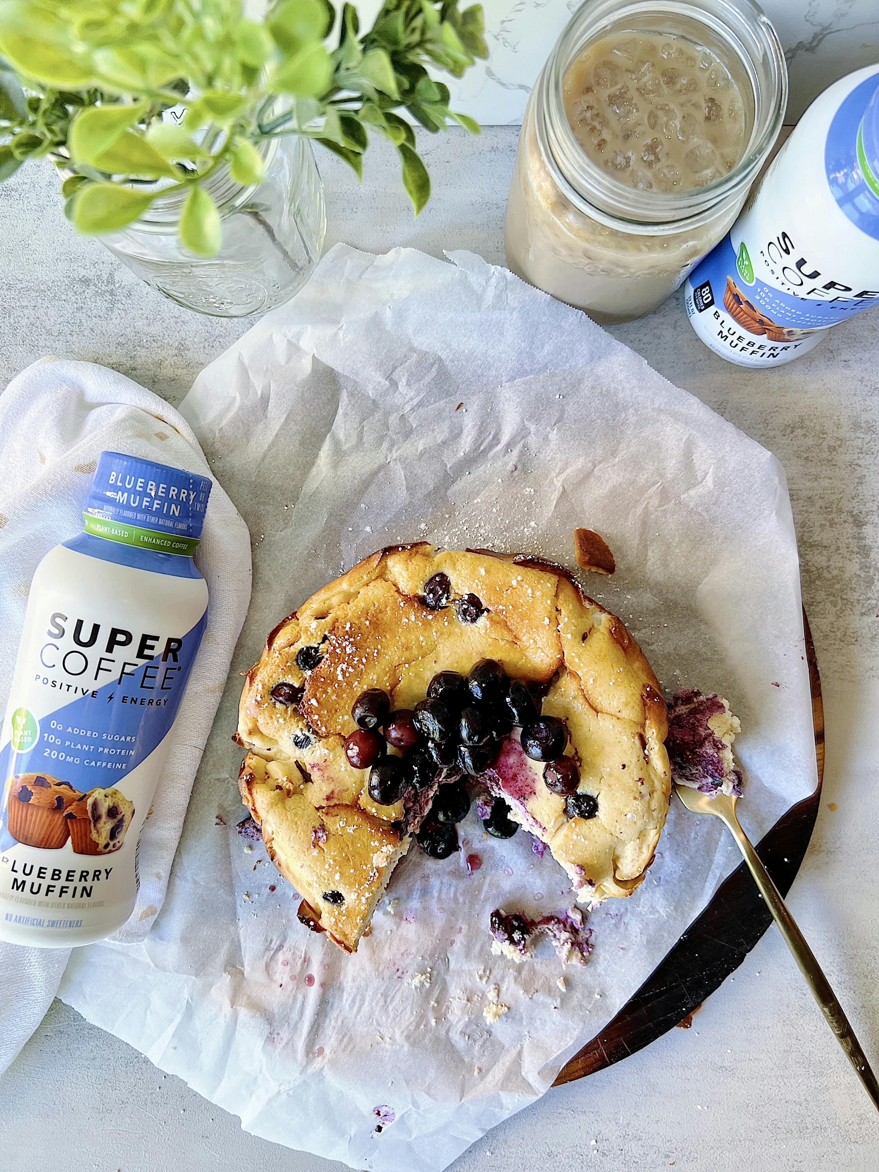 Low Carb, High Protein Blueberry Basque Cheesecake
