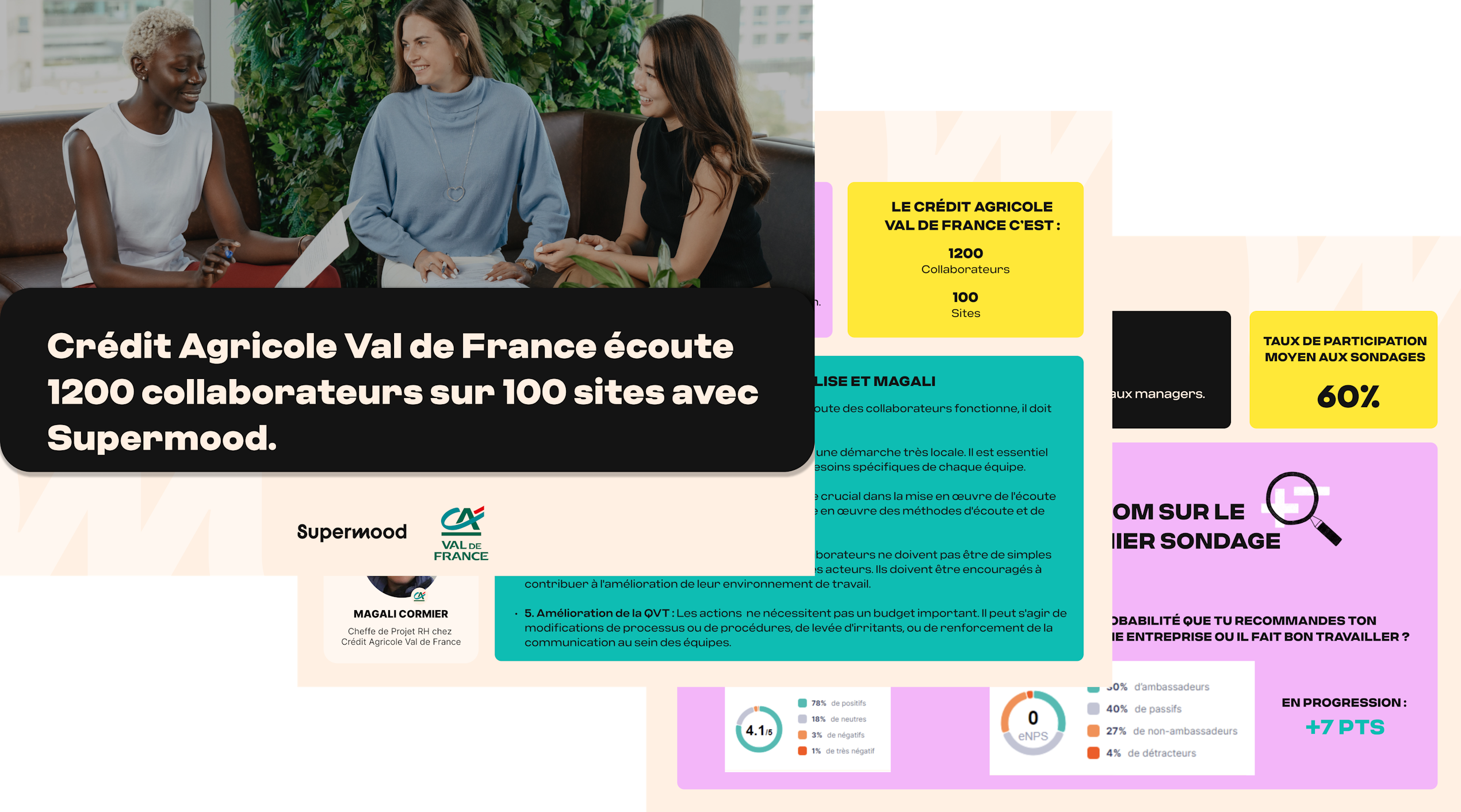 Comment Crédit Agricole Val de France écoute 1200 collaborateurs sur 100 sites ?