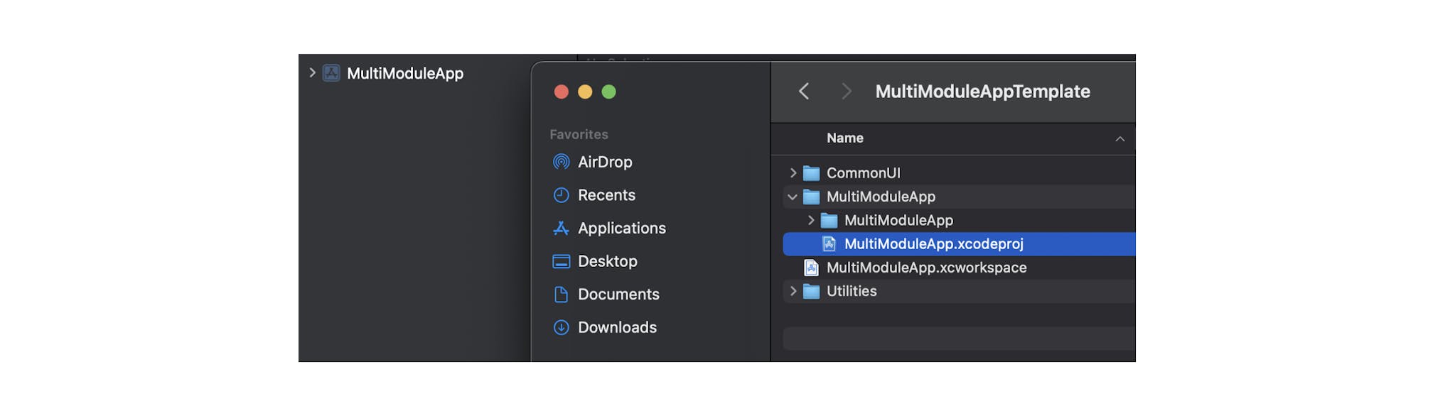 Drag the main module to WorkSpace.