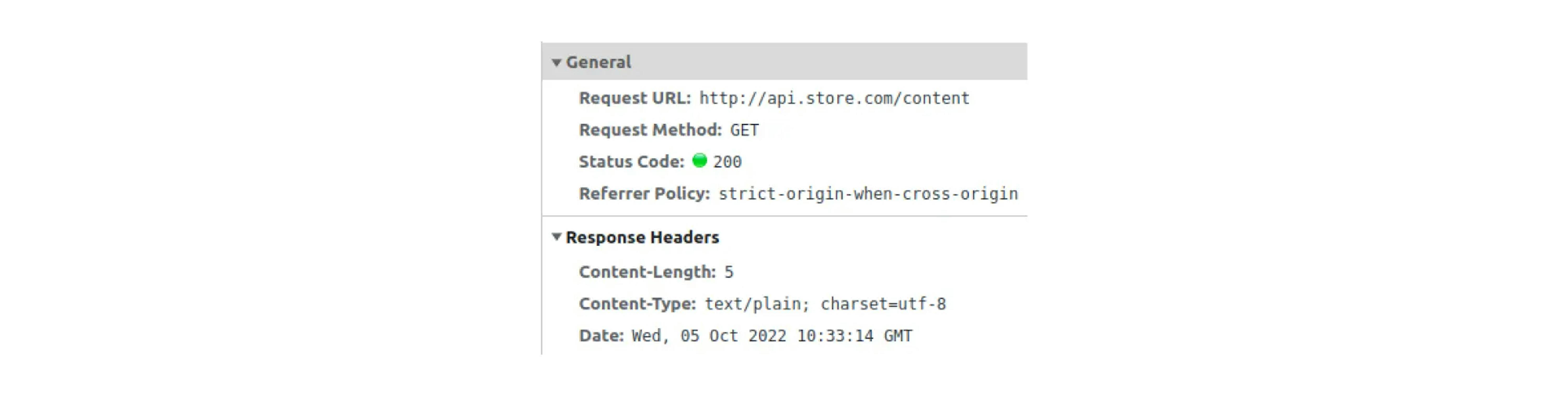 If you open the details, the request was successful and received the data according to the Content-Length.