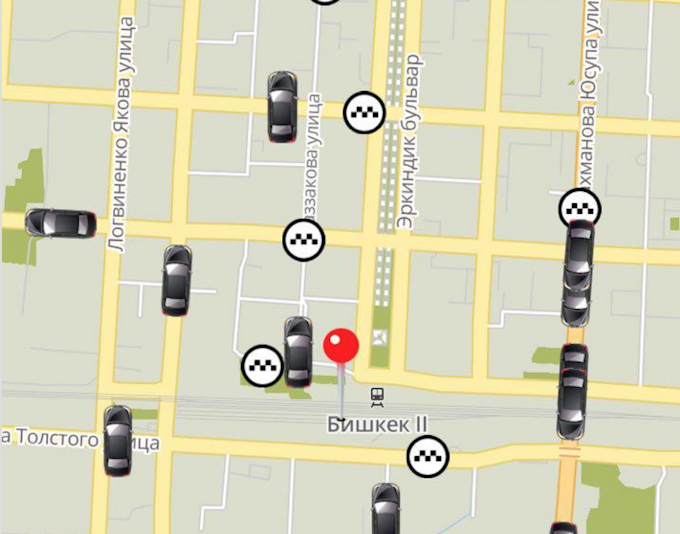 Uber-like Map with Animated Cars.