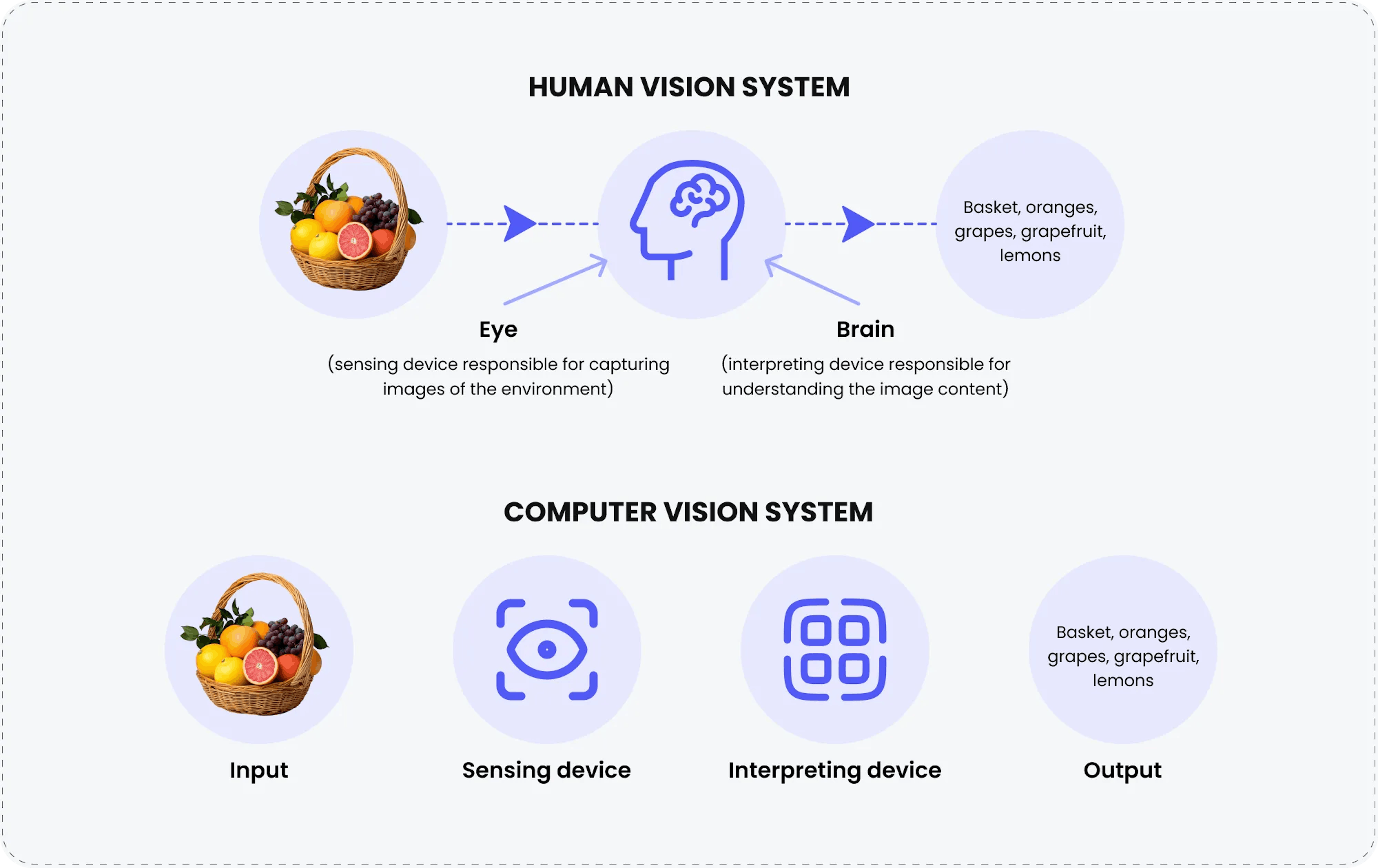 Human vision system vs. Computer vision system.