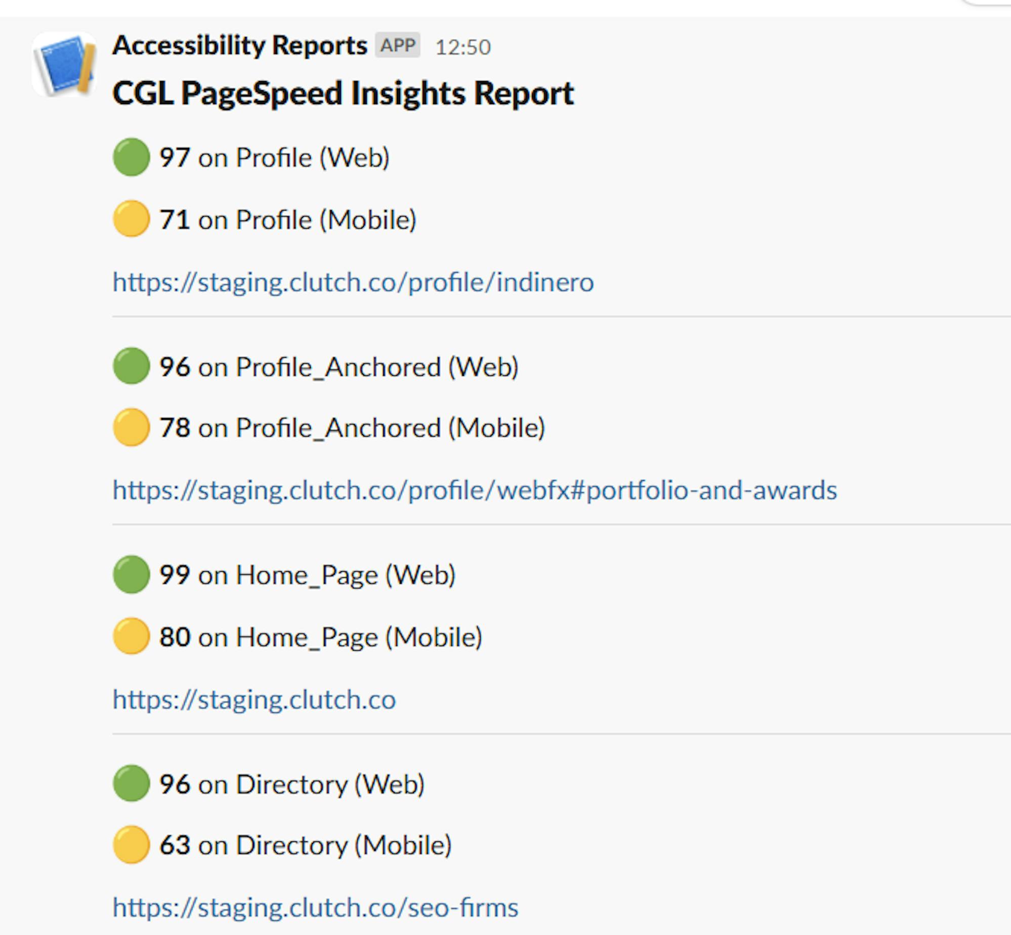 PageSpeed Insights Report.