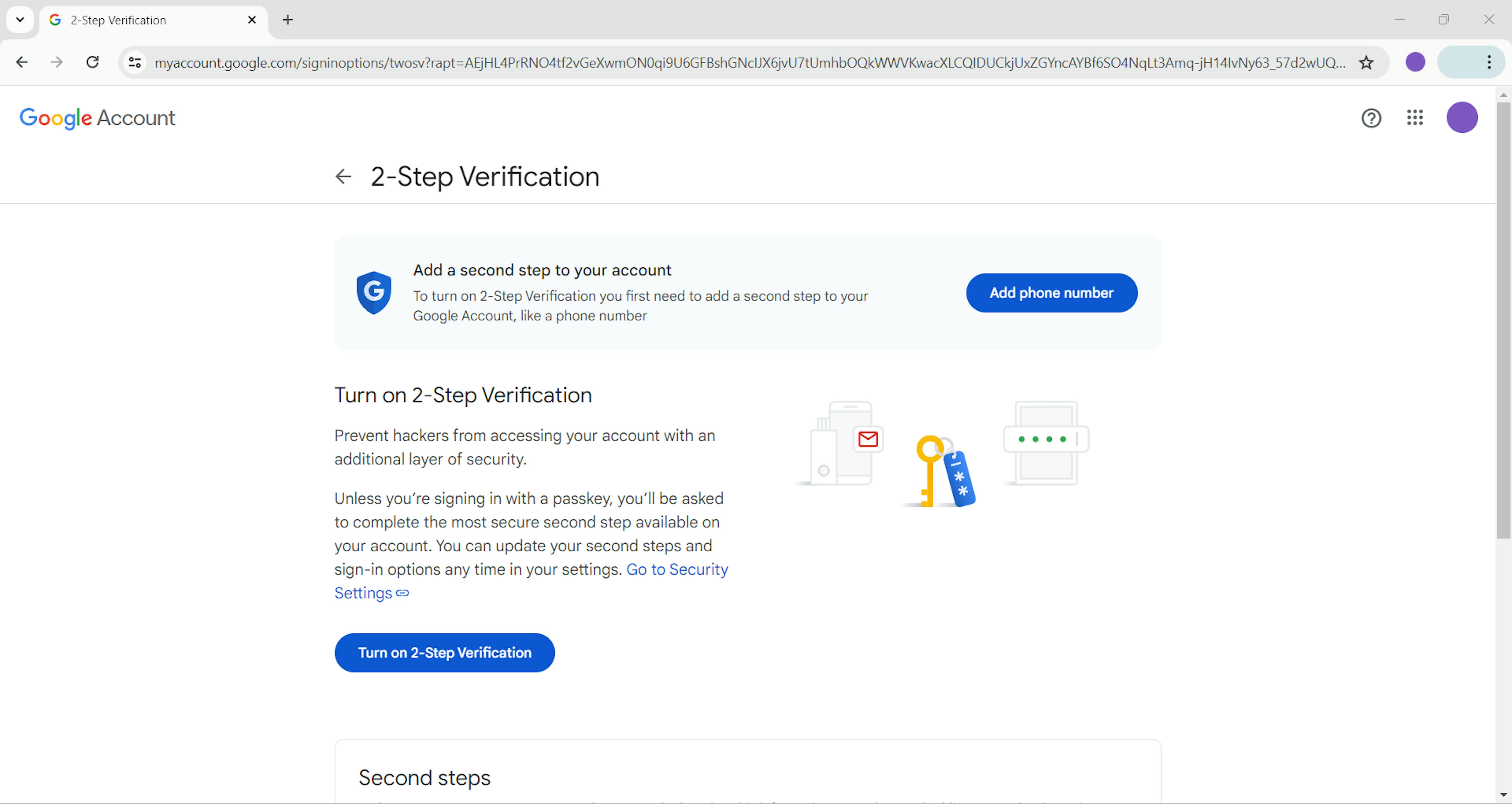 2-Step Verification in Google Account.