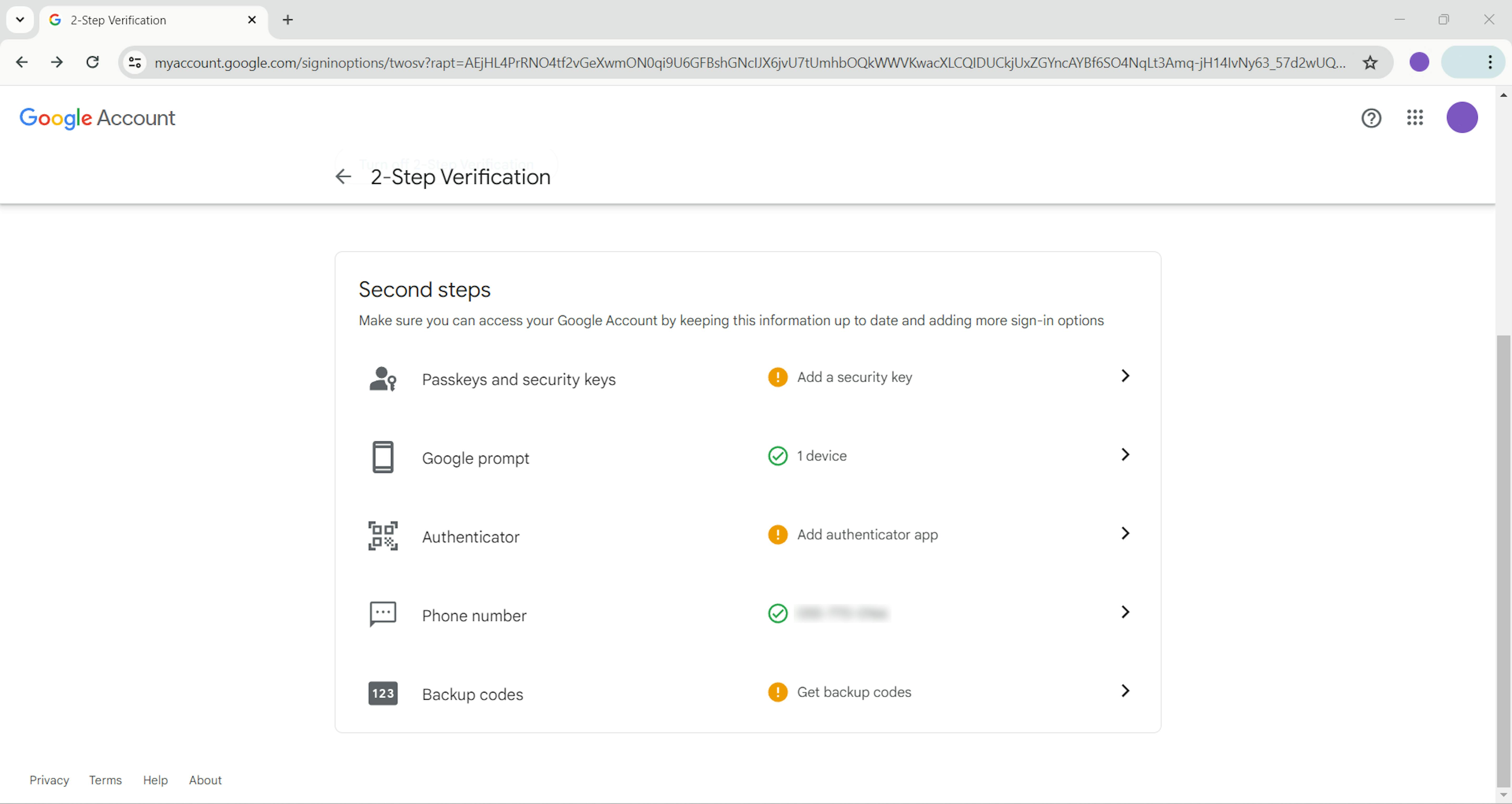 Steps of verification in Google.