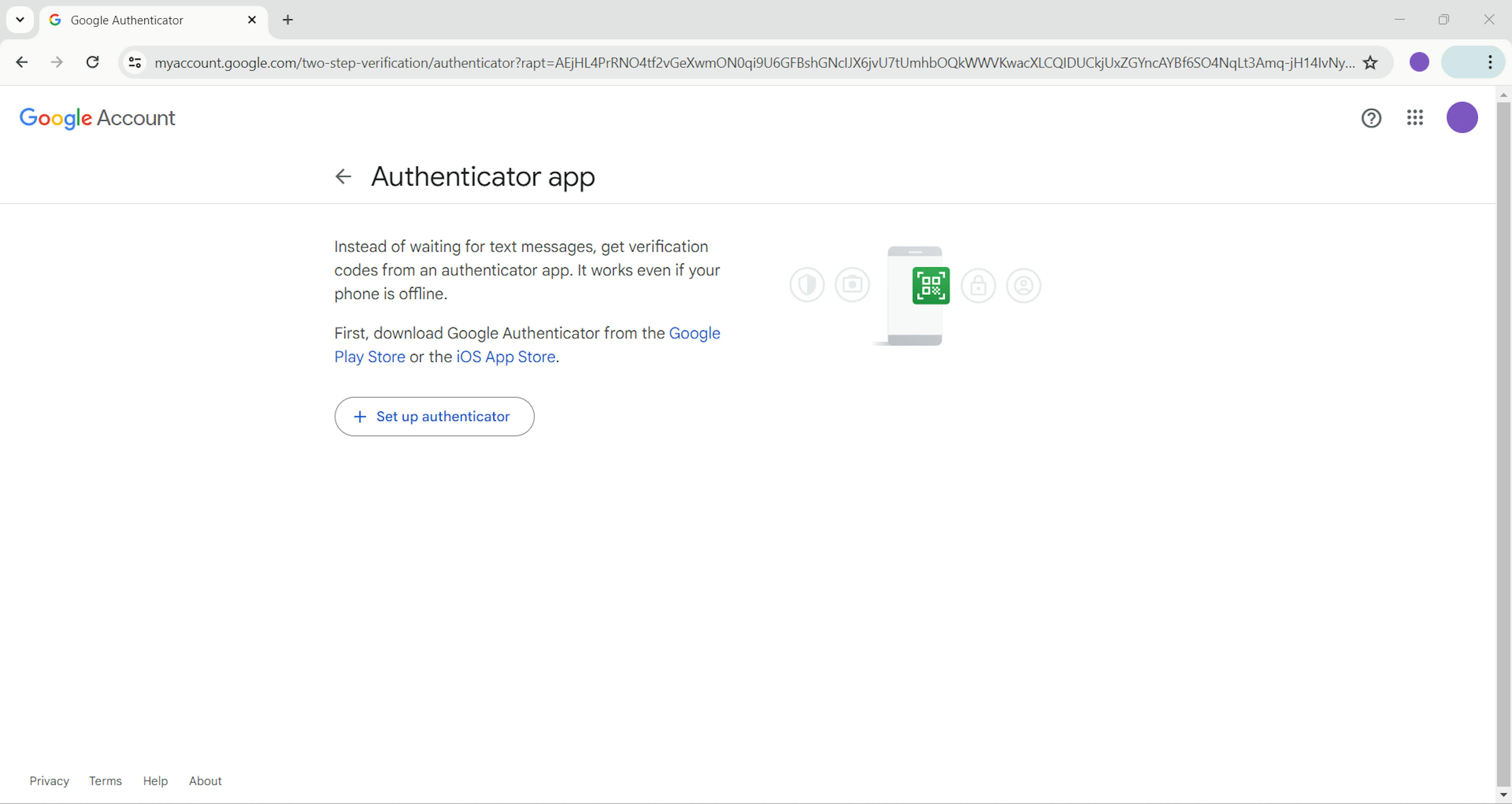 Authenticator app.