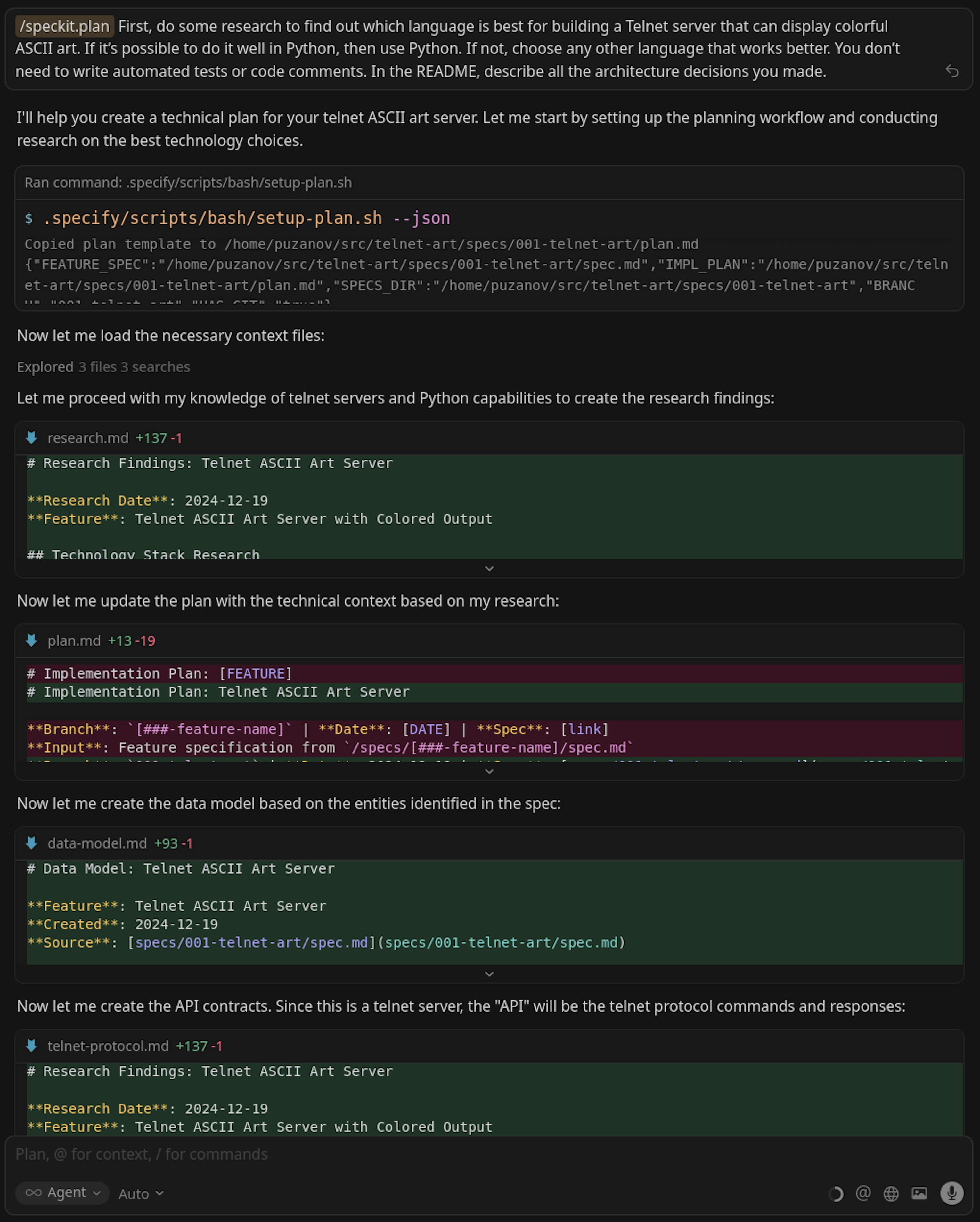 Planning the project.