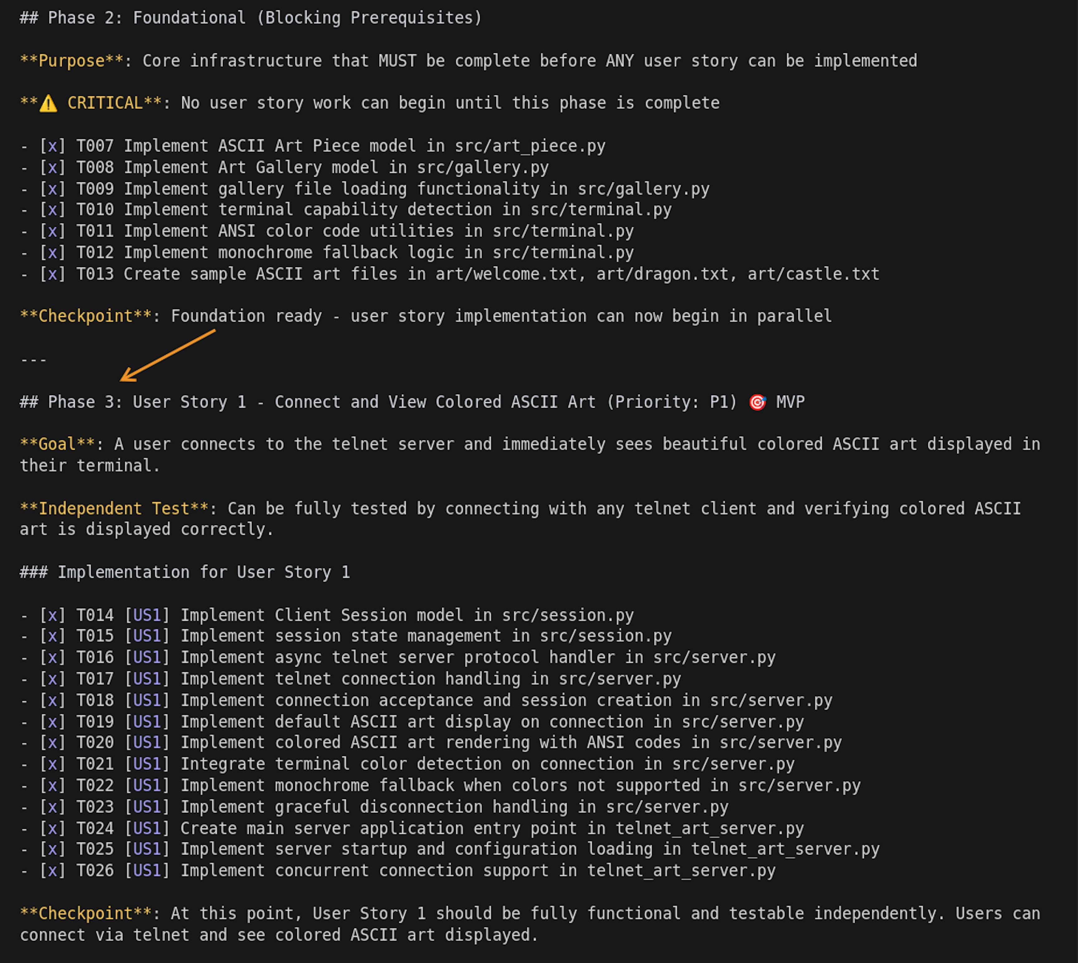 Working with phases.