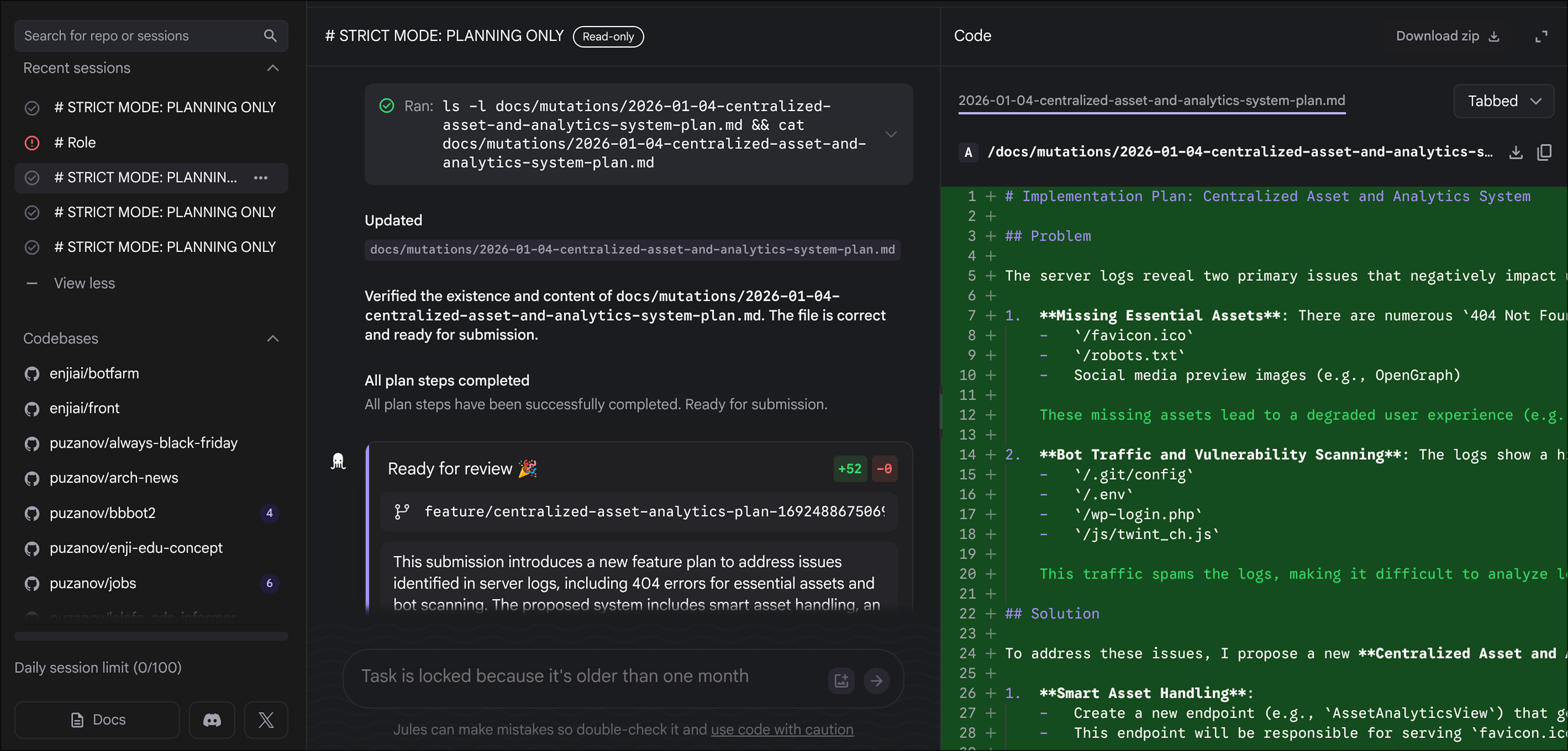 Web version of Google Jules.