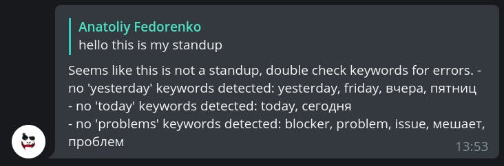 Standup Check.