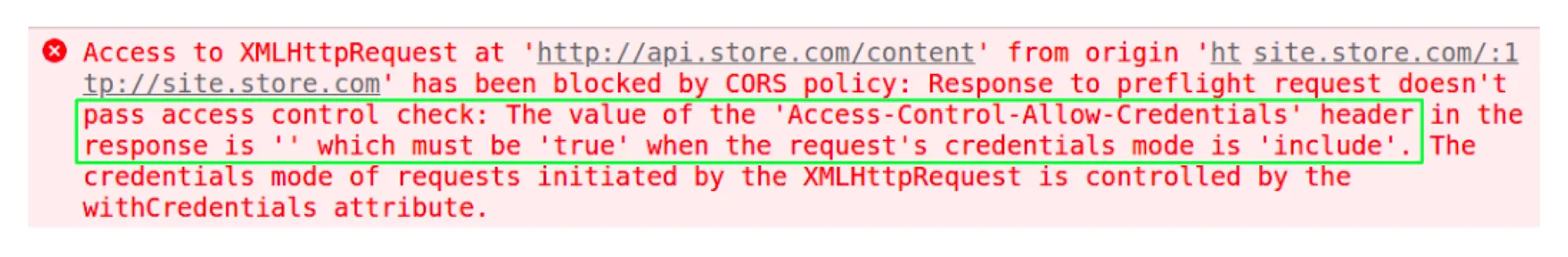 If there is no Access-Control-Allow-Credentials header, then you can get an error: