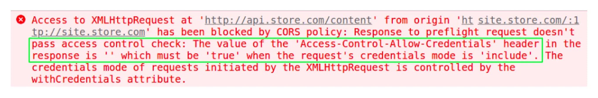 If there is no Access-Control-Allow-Credentials header, then you can get an error: