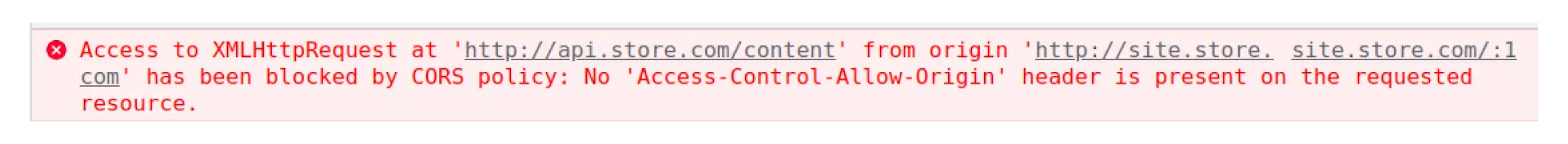 A GET request returns an error