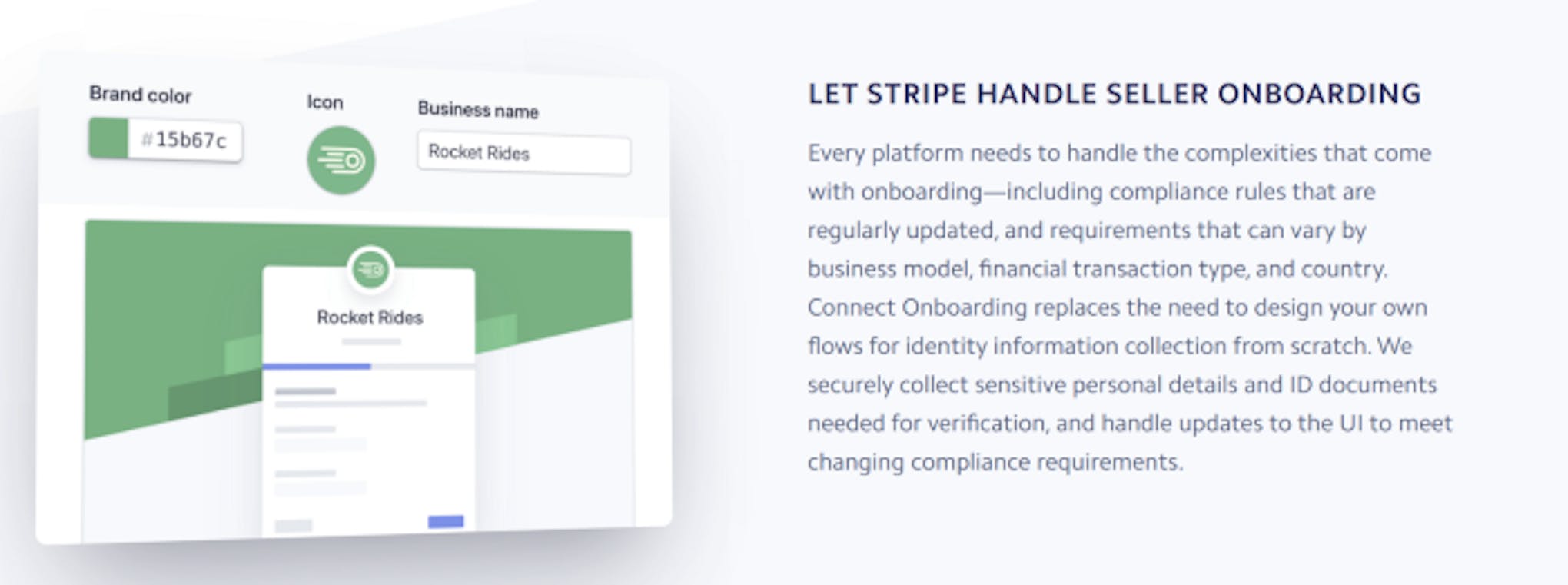 Stripe Connect Onboarding Options.