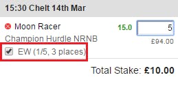 Sportsbook Each Way Terms