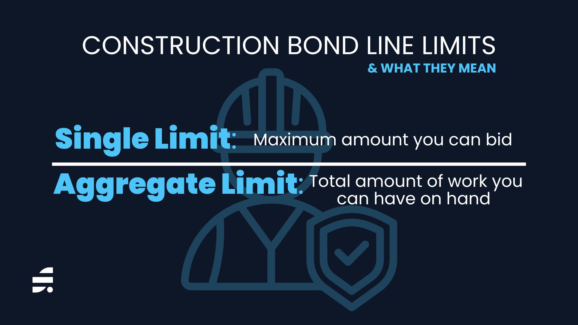 Construction Bond Line Limits and What They Mean Infographic. 

single limit: maximum amount you can bid. aggregate limit: total amount of work you can have on hand. 