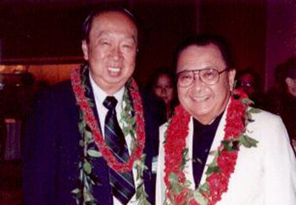 Dr. Livingston Wong with Sentaor Daniel K. Inouye