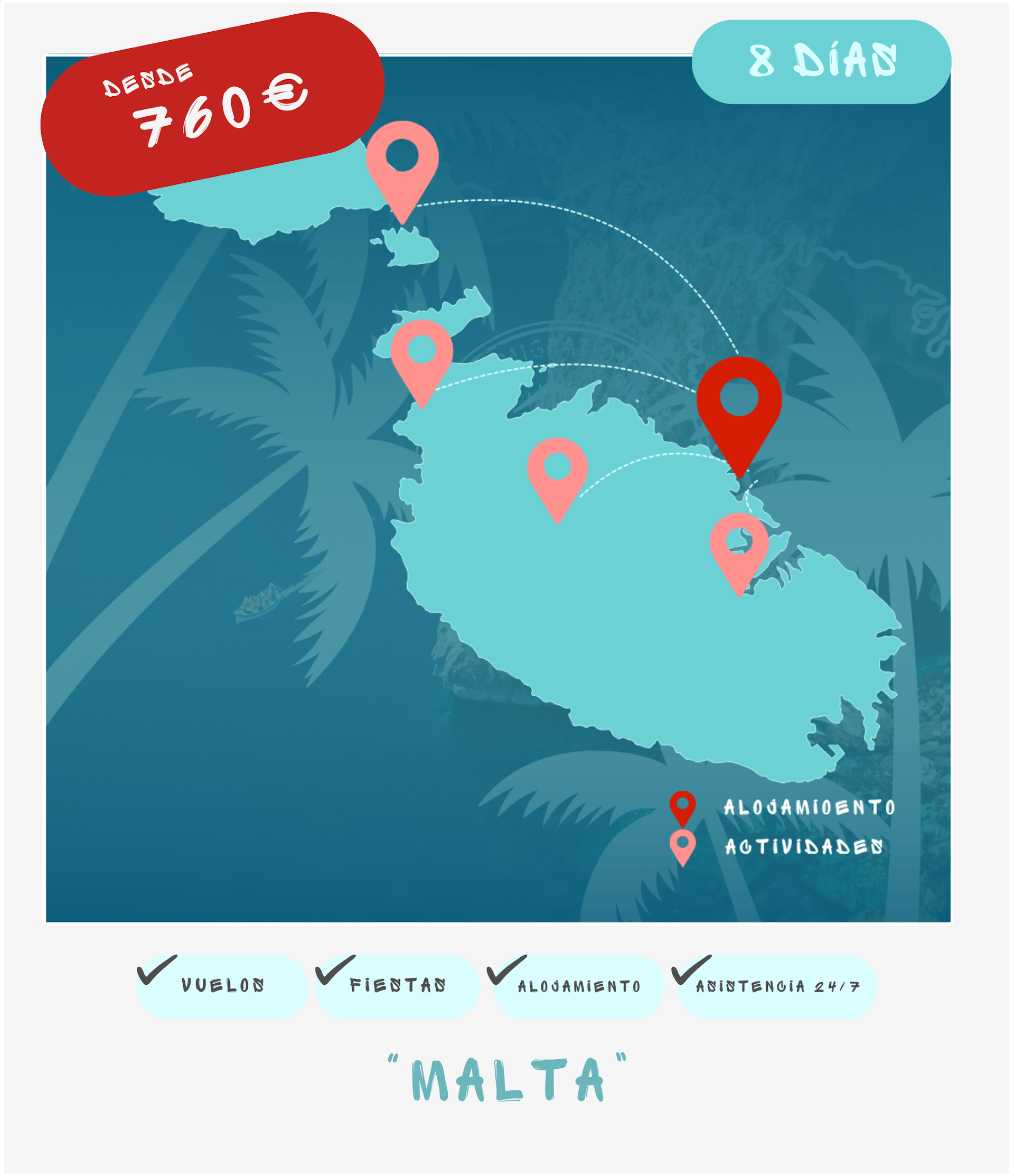 Mapa de Malta 8 días desde 760€