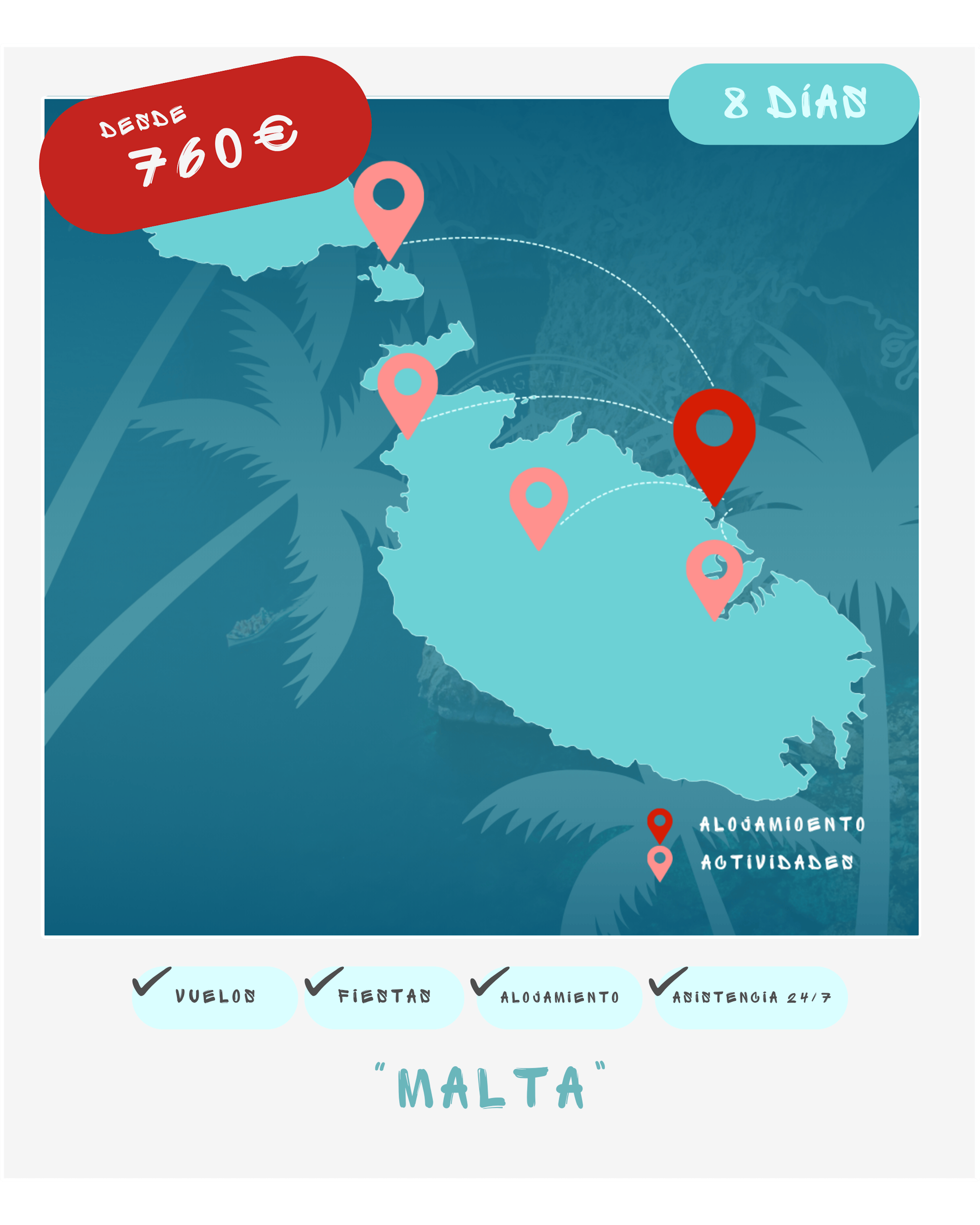 Mapa de Malta 8 días desde 760€
