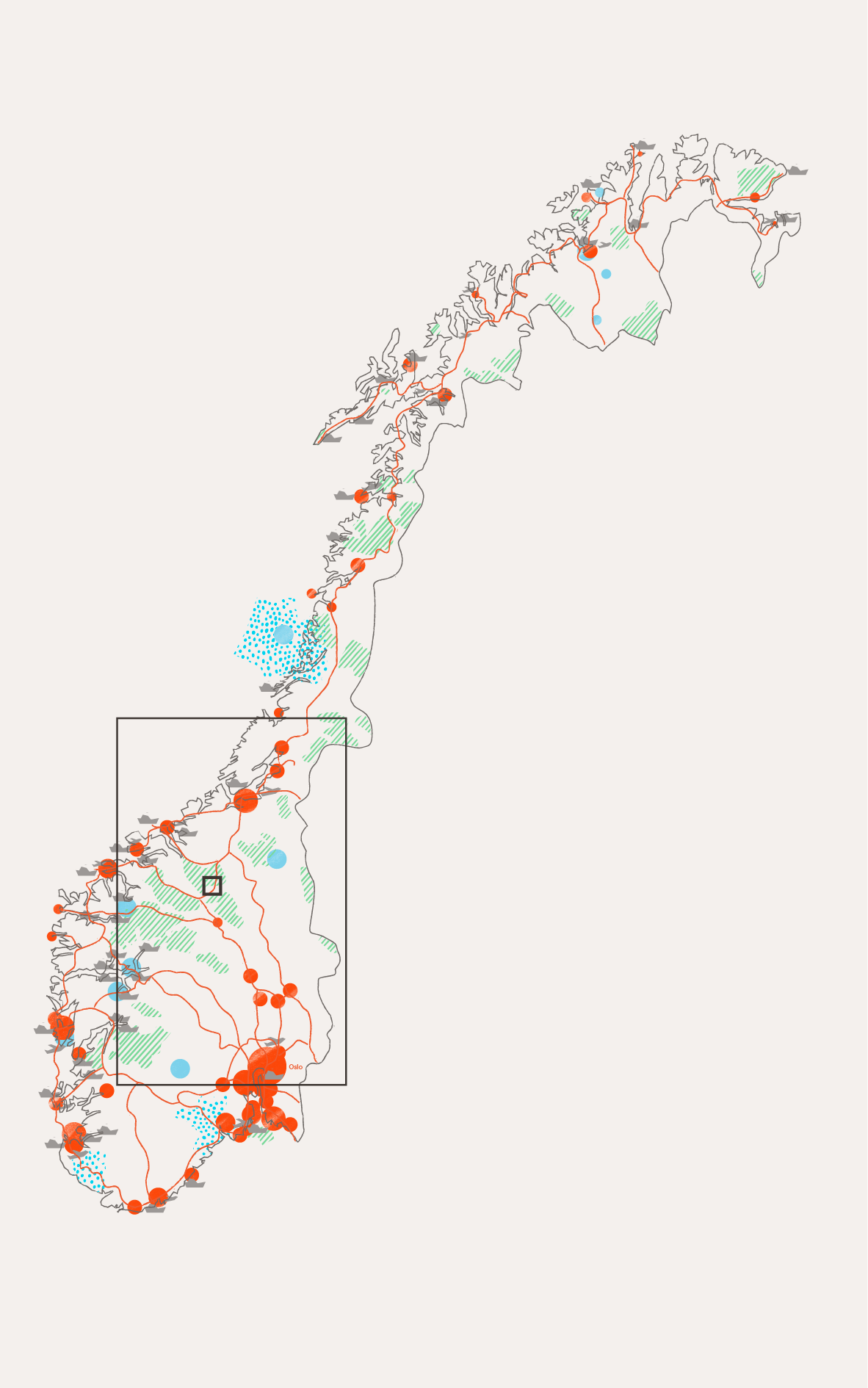 Norway map, illustration.