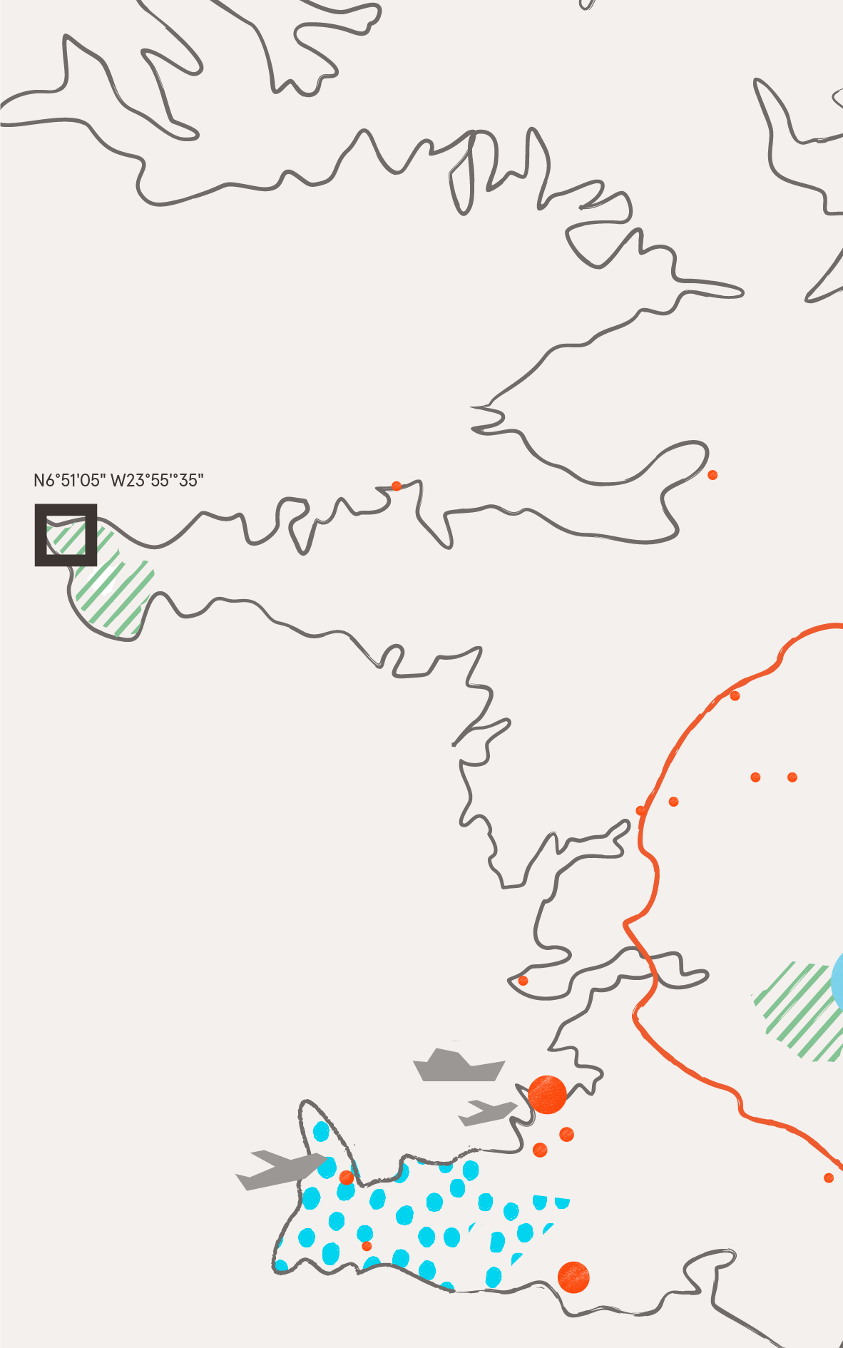 Graphic map, detail.