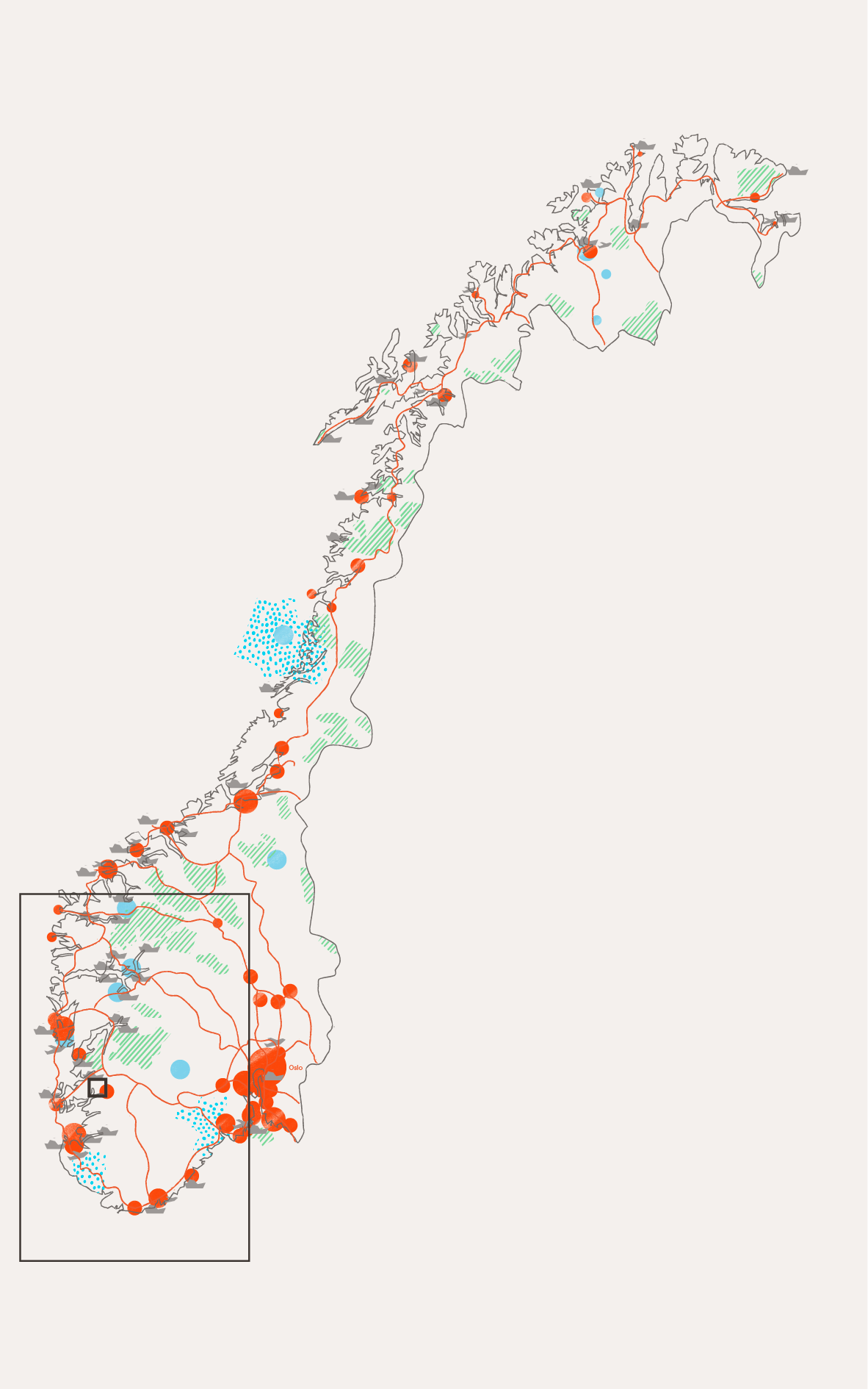 Norway map illustration.