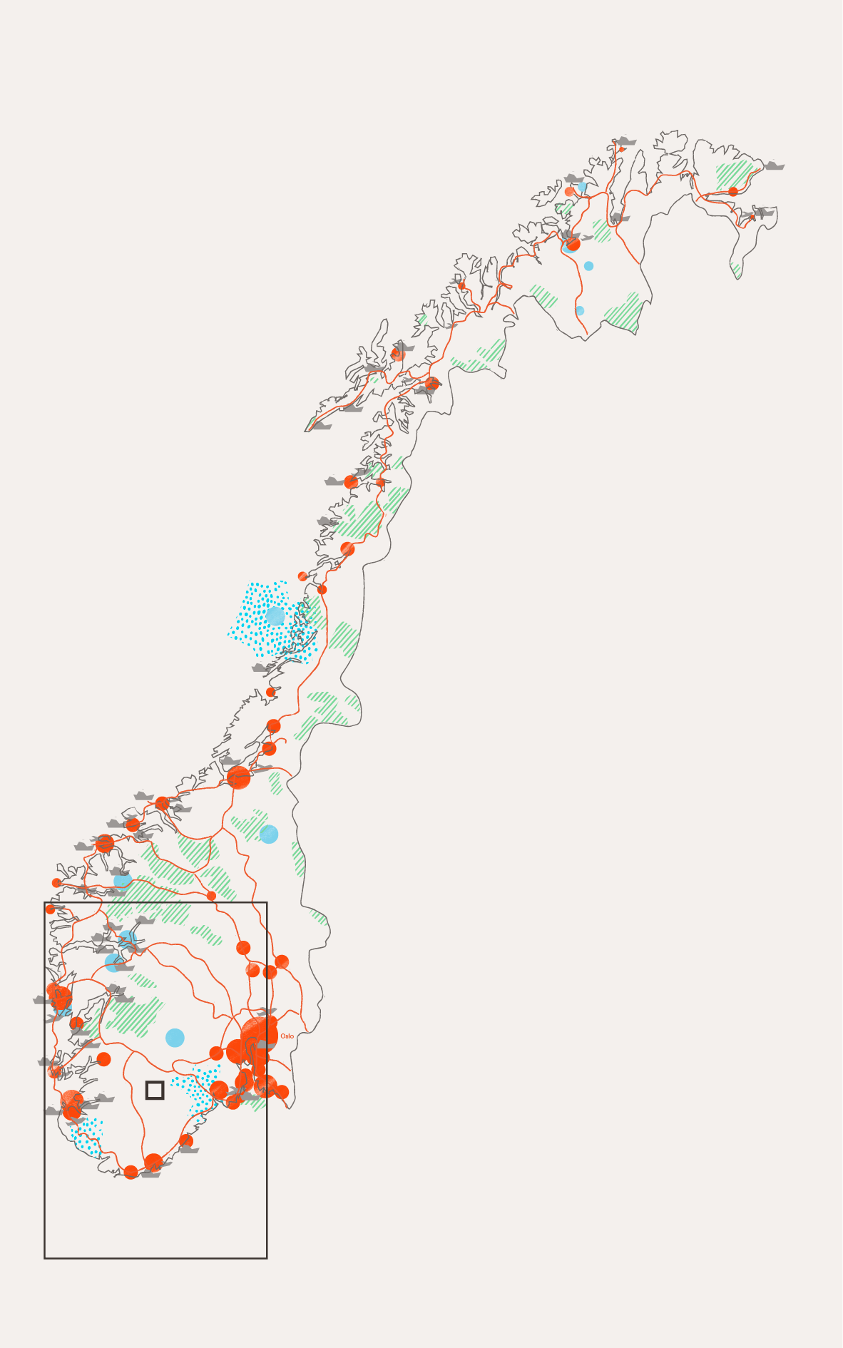Norway, illustrated map.