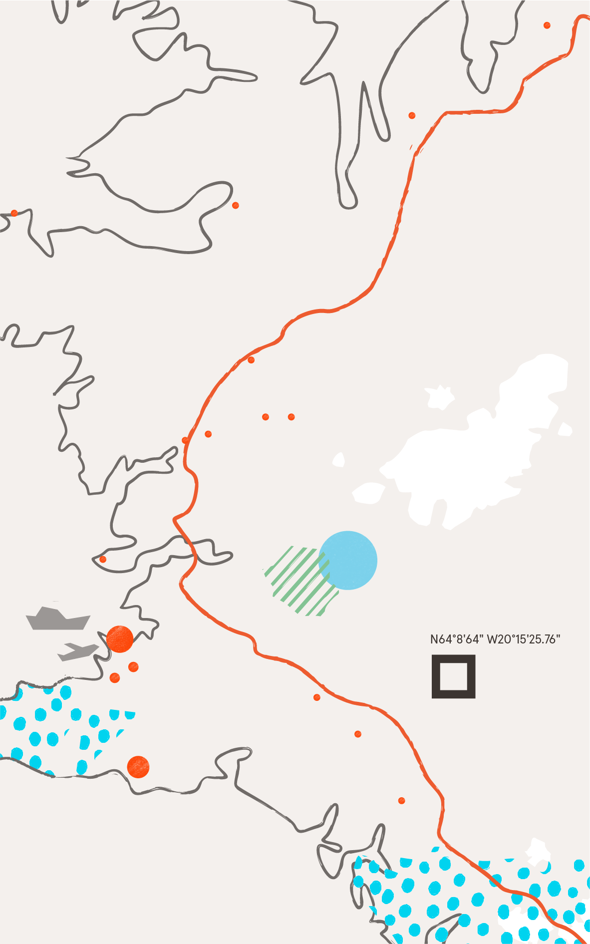 Graphic map, detail.