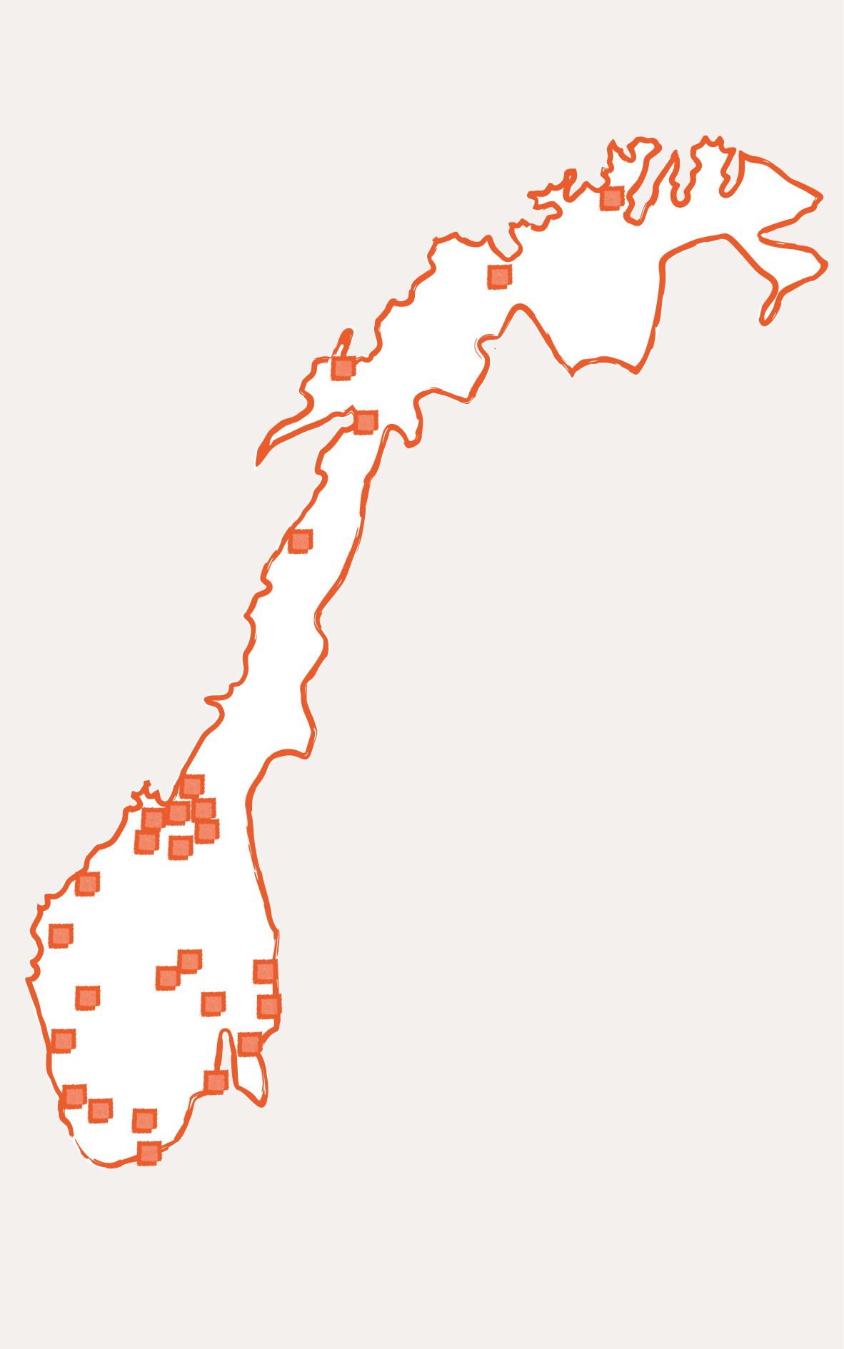 Norway map, illustration.