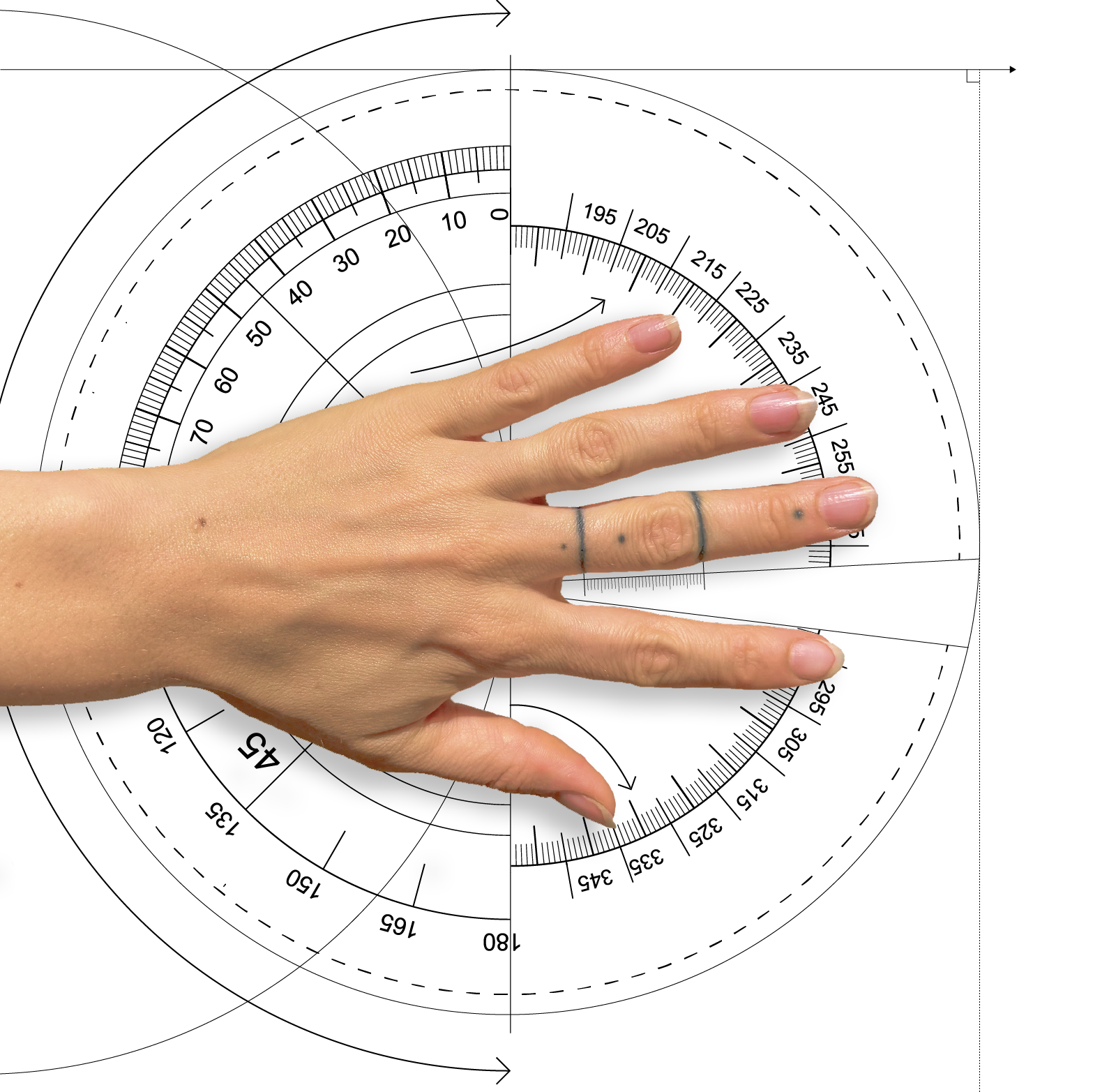 Hand with metrics