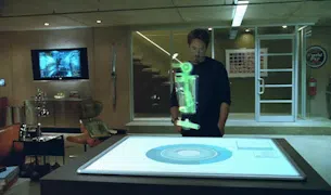 Tony Stark using a holographic arm