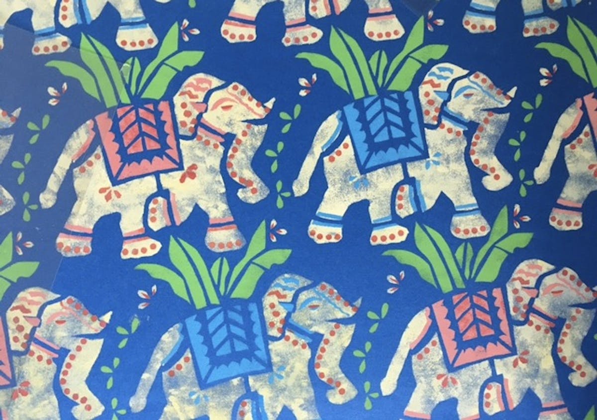 Elephants repeat design